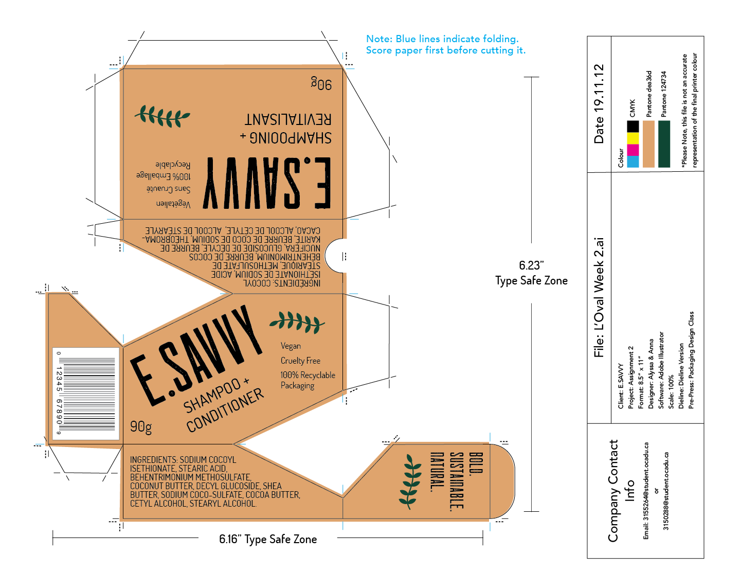 E. SAVVY - dieline brown