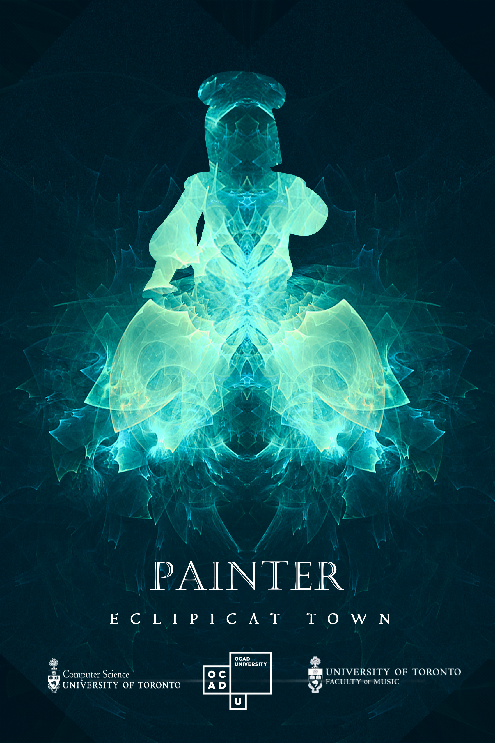 Ecliptica Town - Posters of five NPC characters