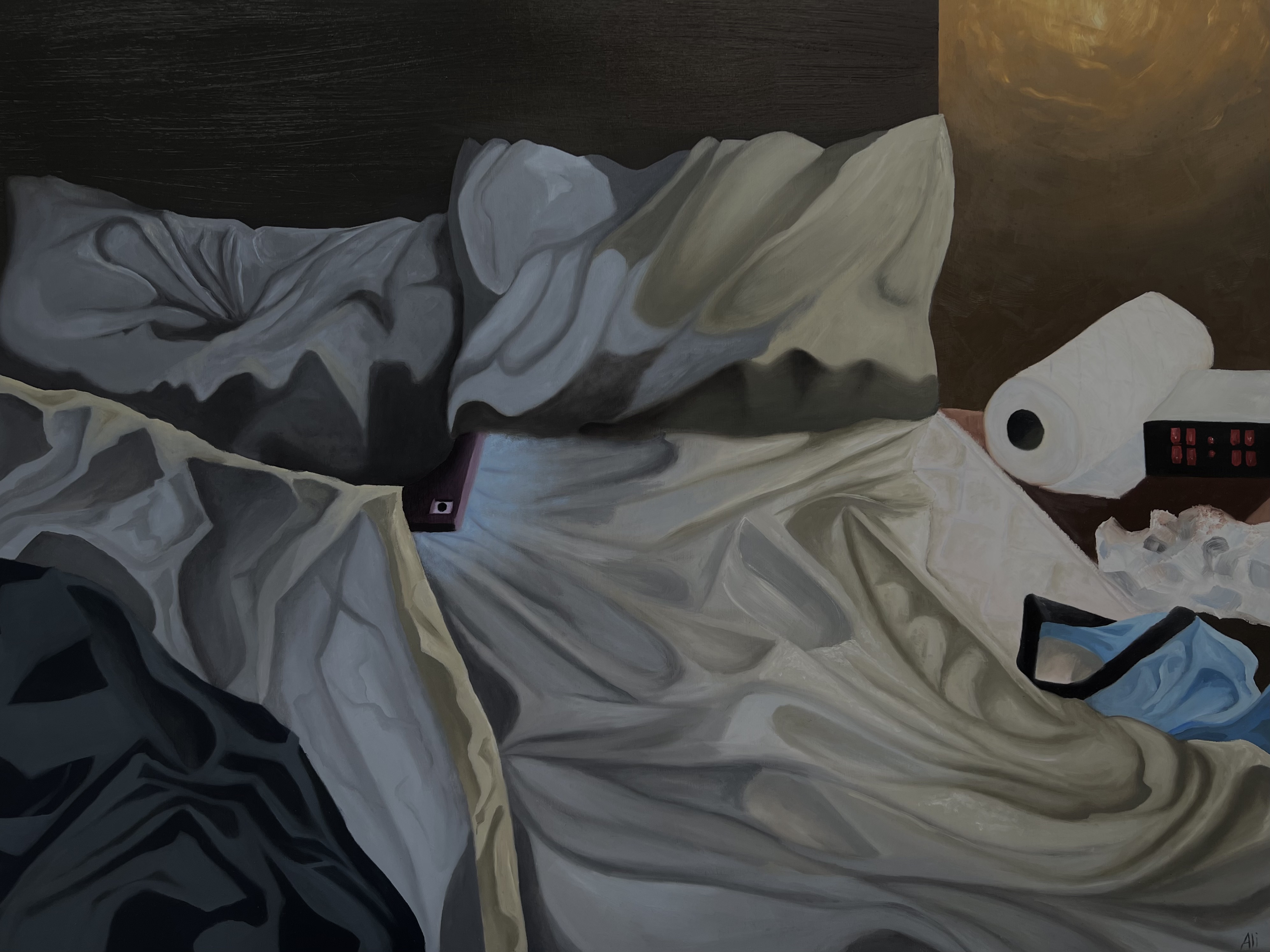 Chainging Sheets_36x48_Oil painting