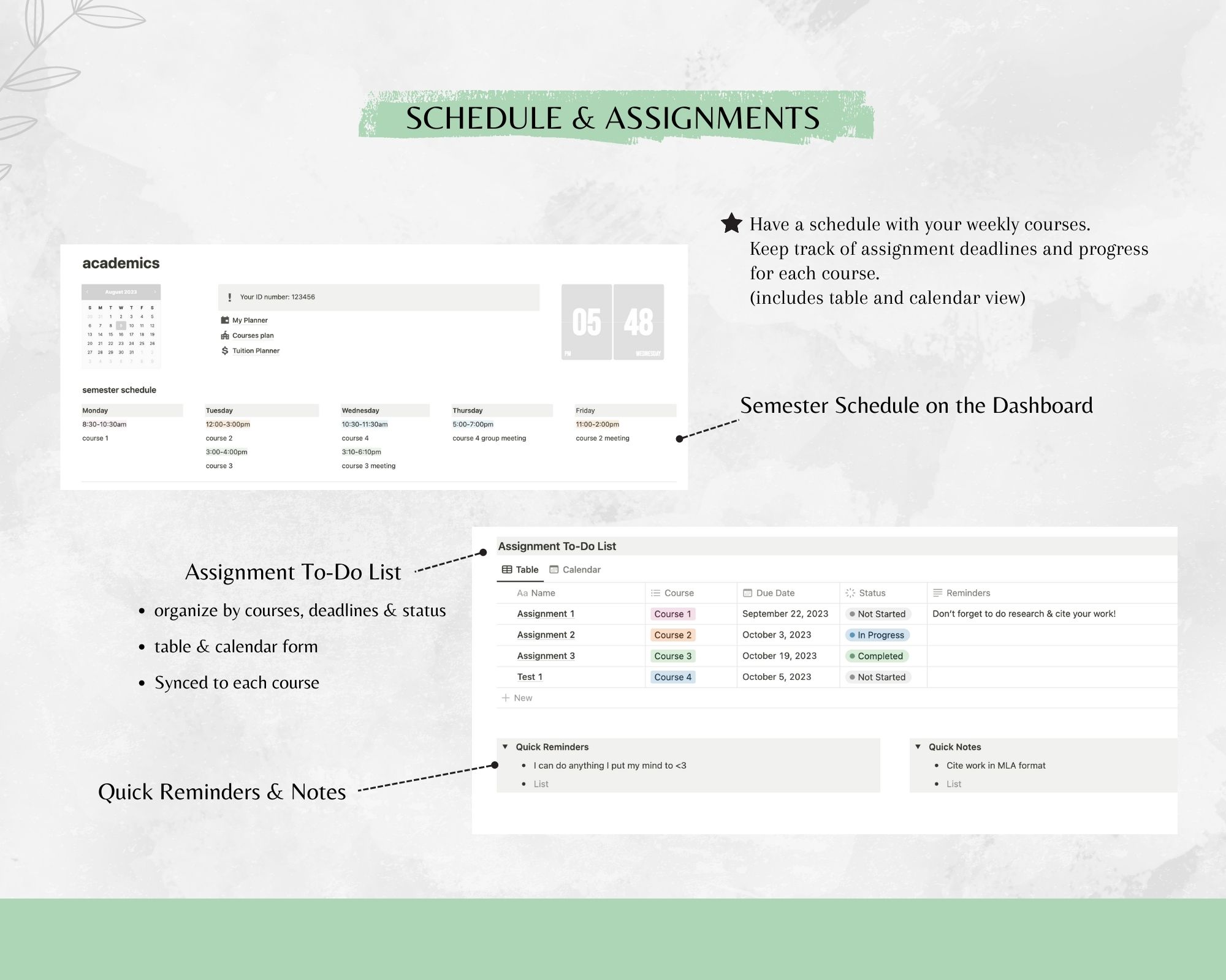 Notion Academic Planner