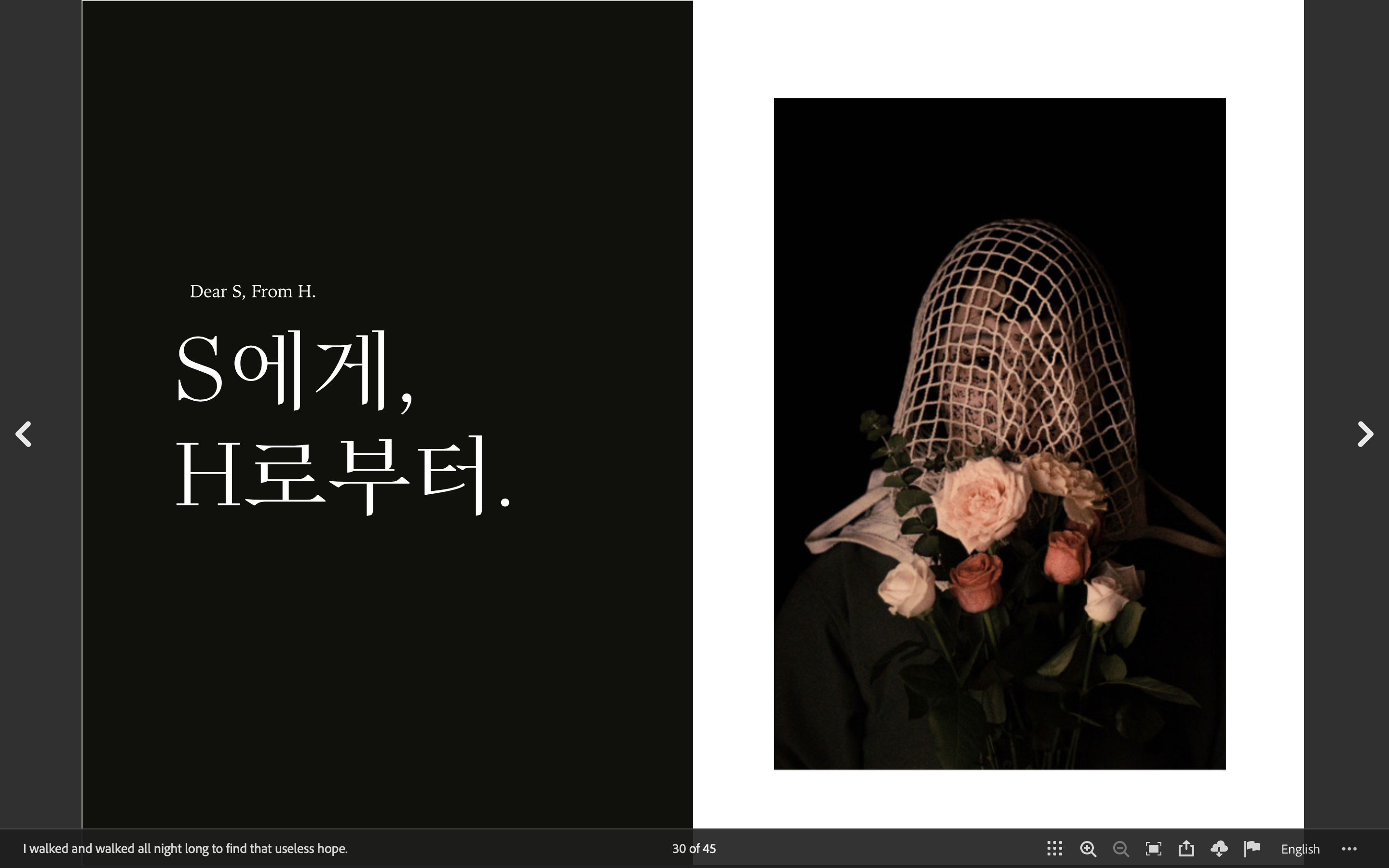 I walked and walked every night to find that useless hope