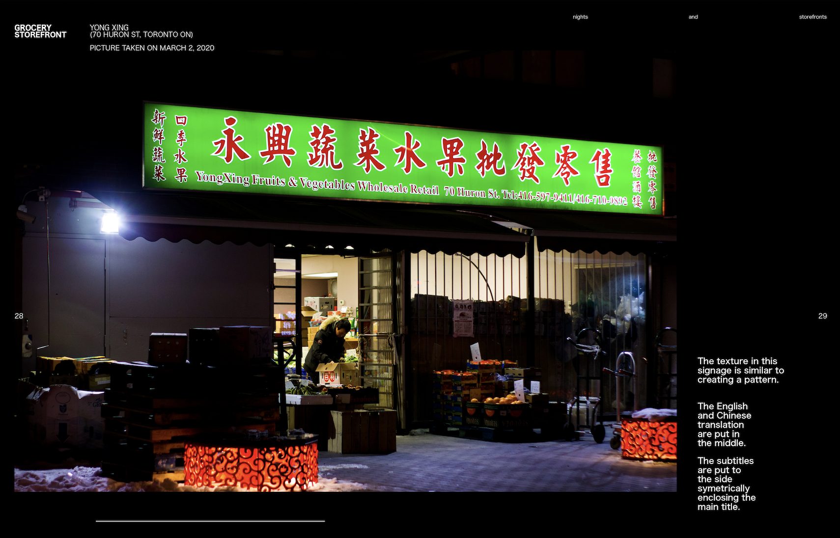Nights and Storefronts - Environmental Typography