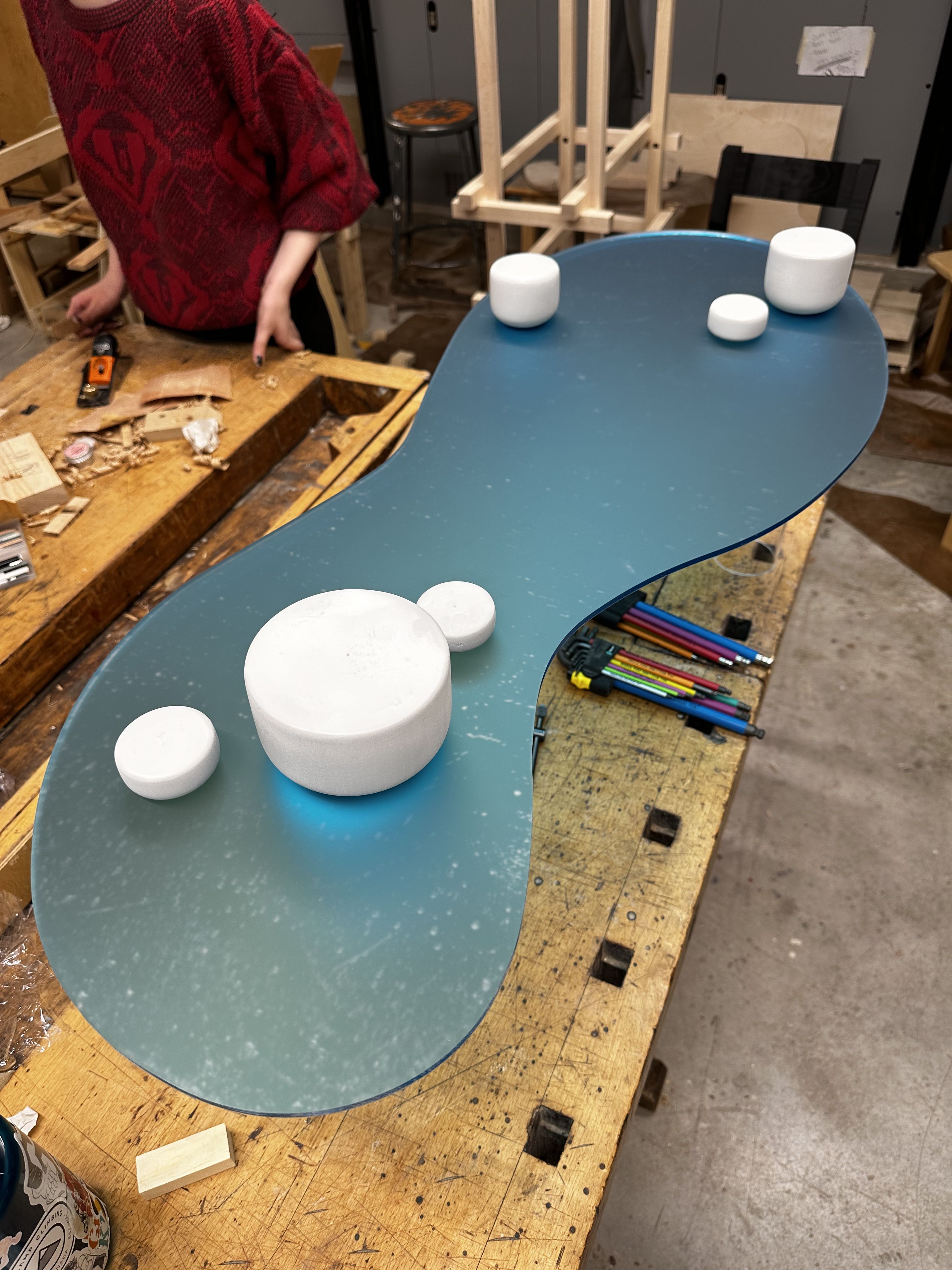 Melting Pole Table at the workshop