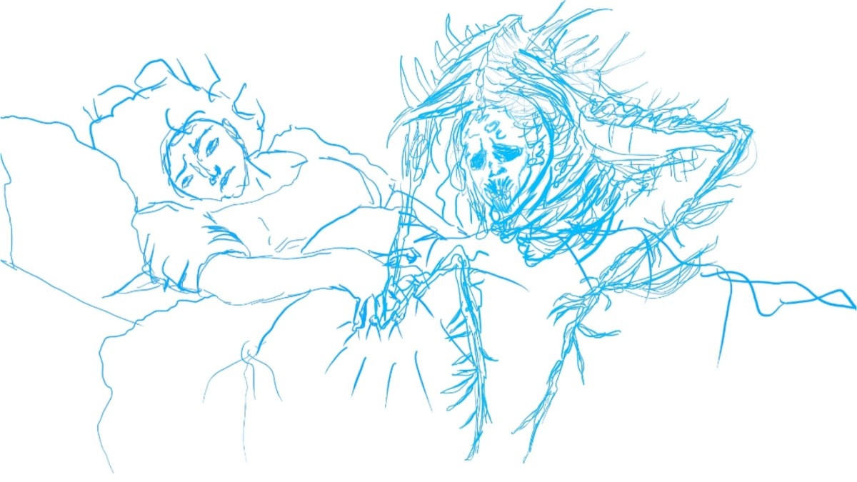 Loss of Self - Light Reactive Drawing (Cyan)