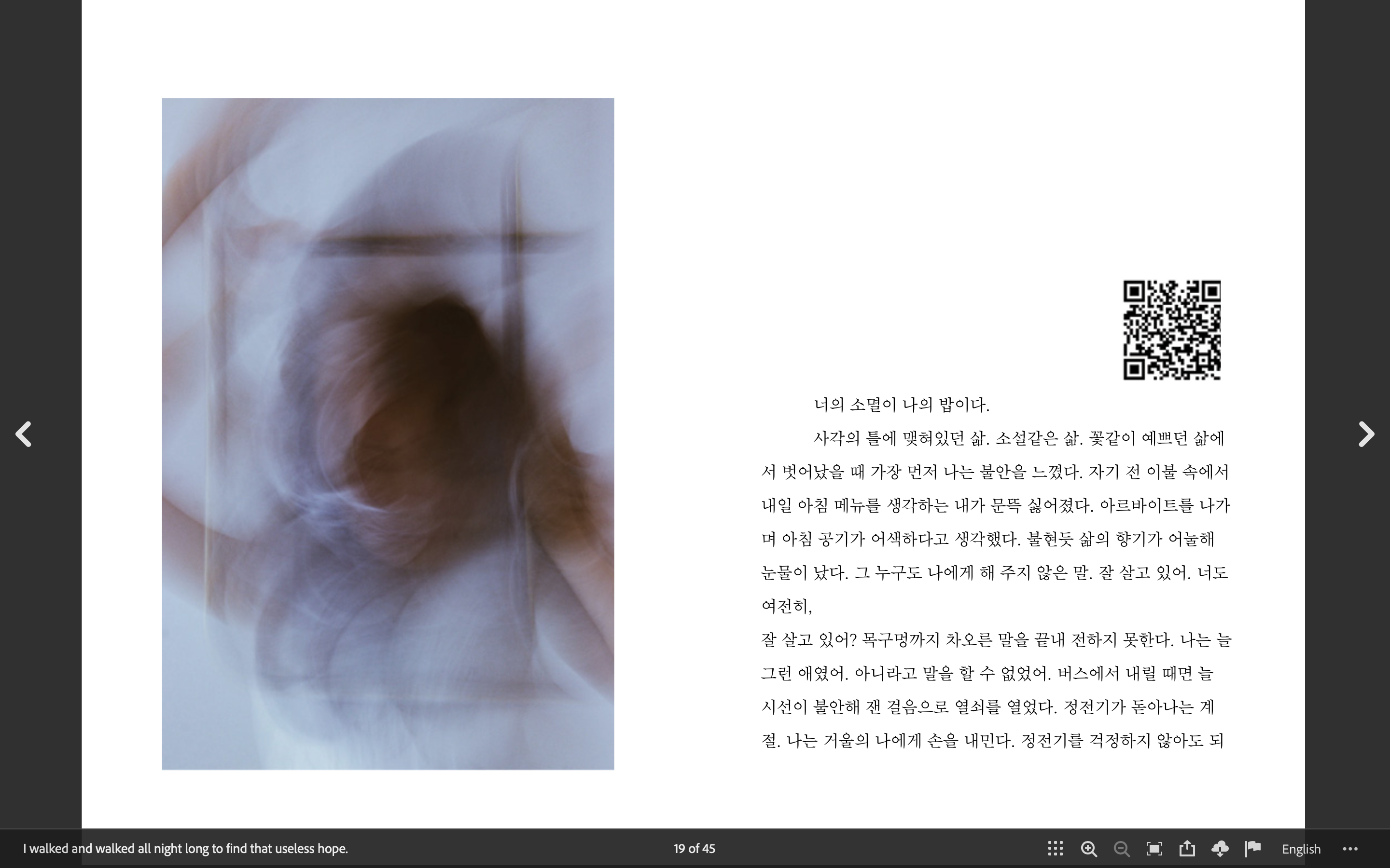 I walked and walked every night to find that useless hope