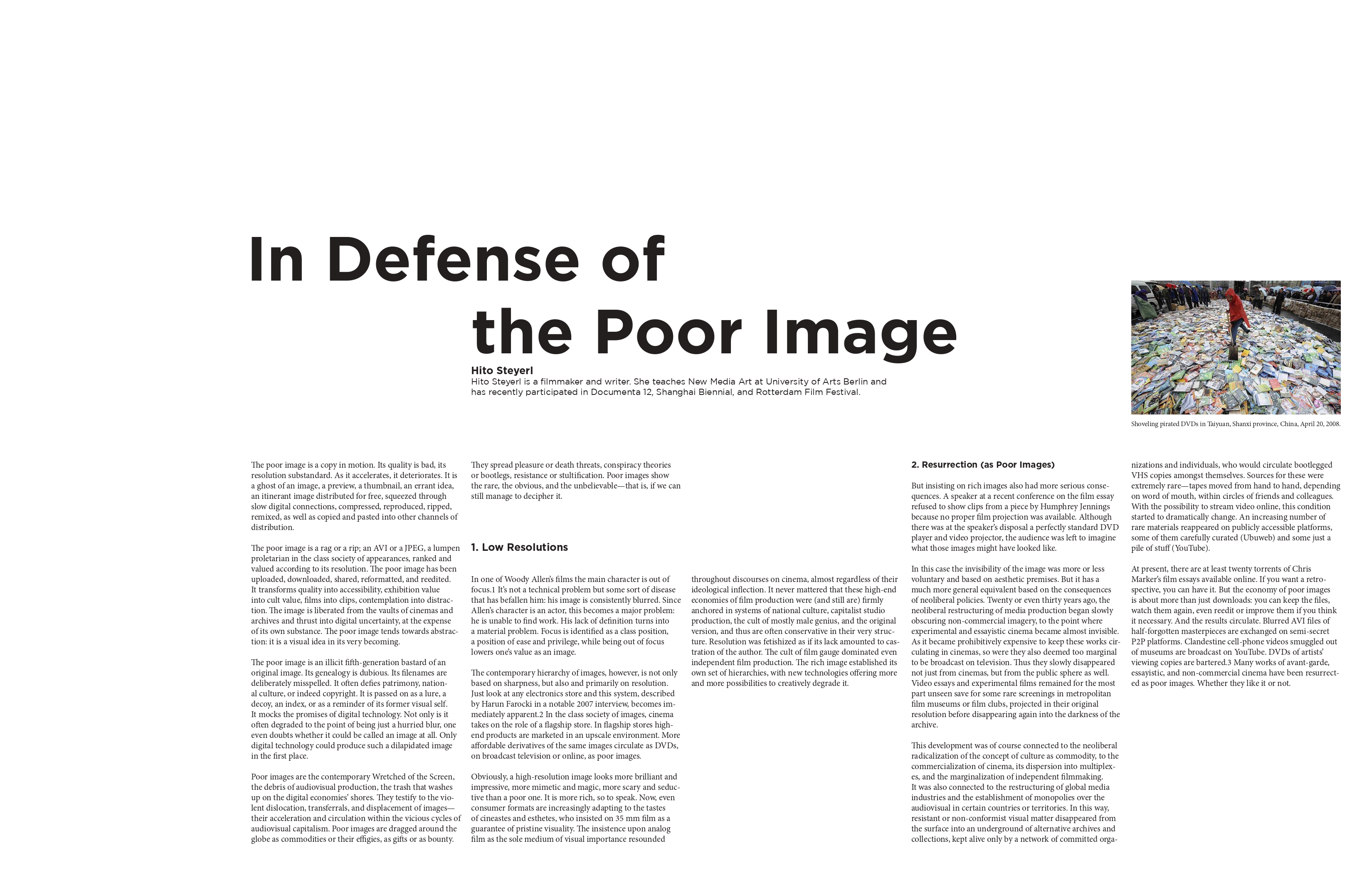 In Defense of the Poor Image