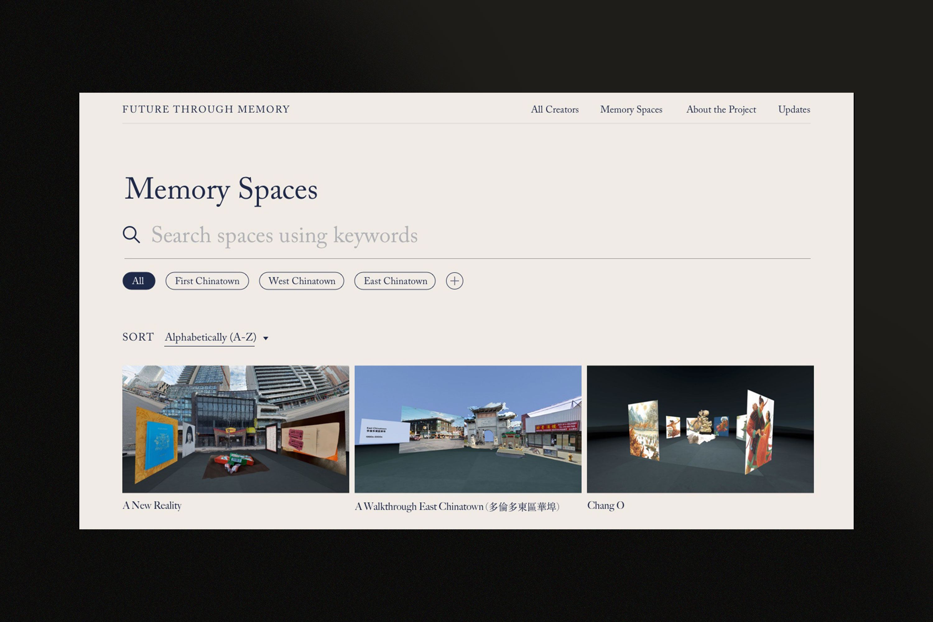 Future through Memory - Virtual Storytelling in Toronto's Chinatown