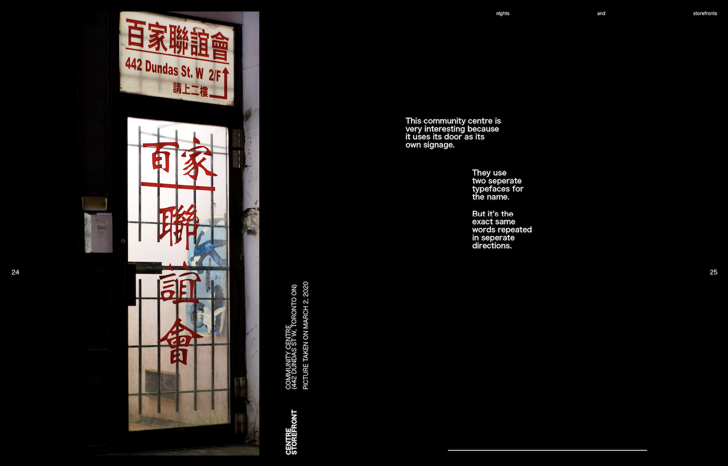 Nights and Storefronts - Environmental Typography