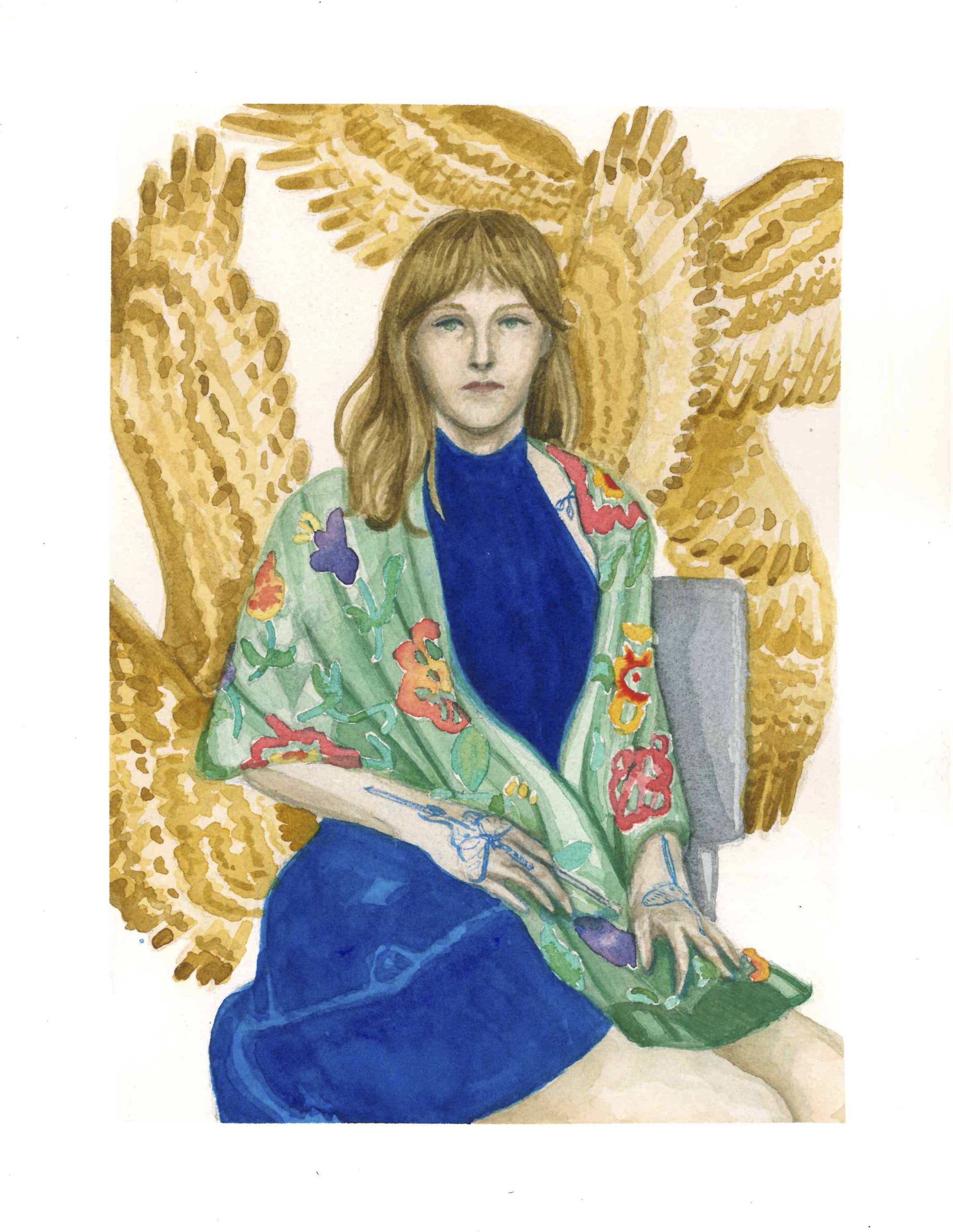 Self Portrait with Red Tail Hawk Wings