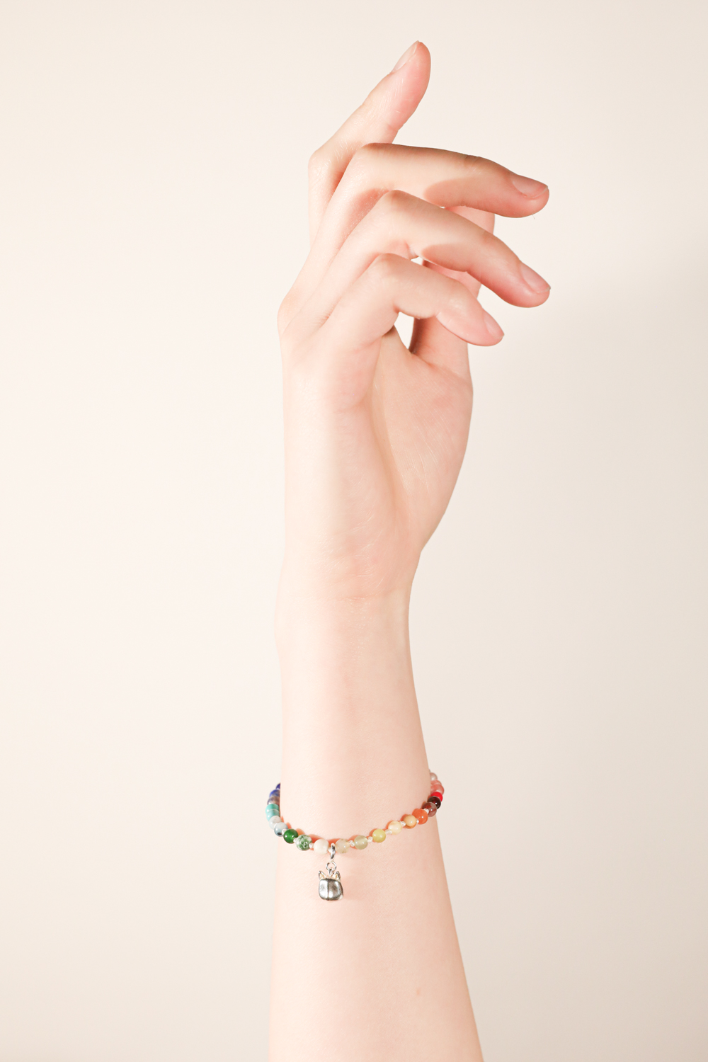The Petite Cat Rainbow Knotted Bracelet