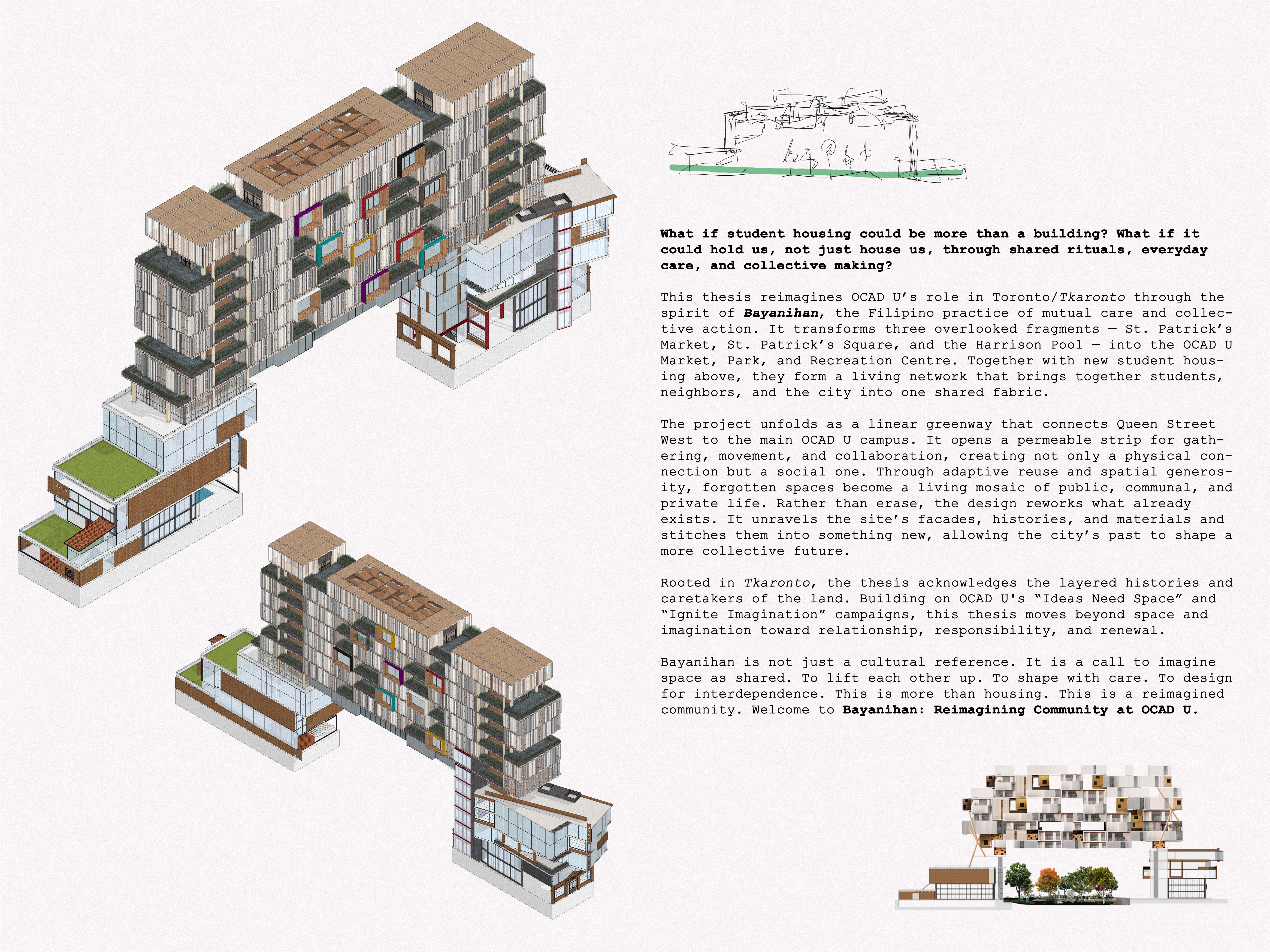 Thesis Statement with Parti Diagrams & Axo