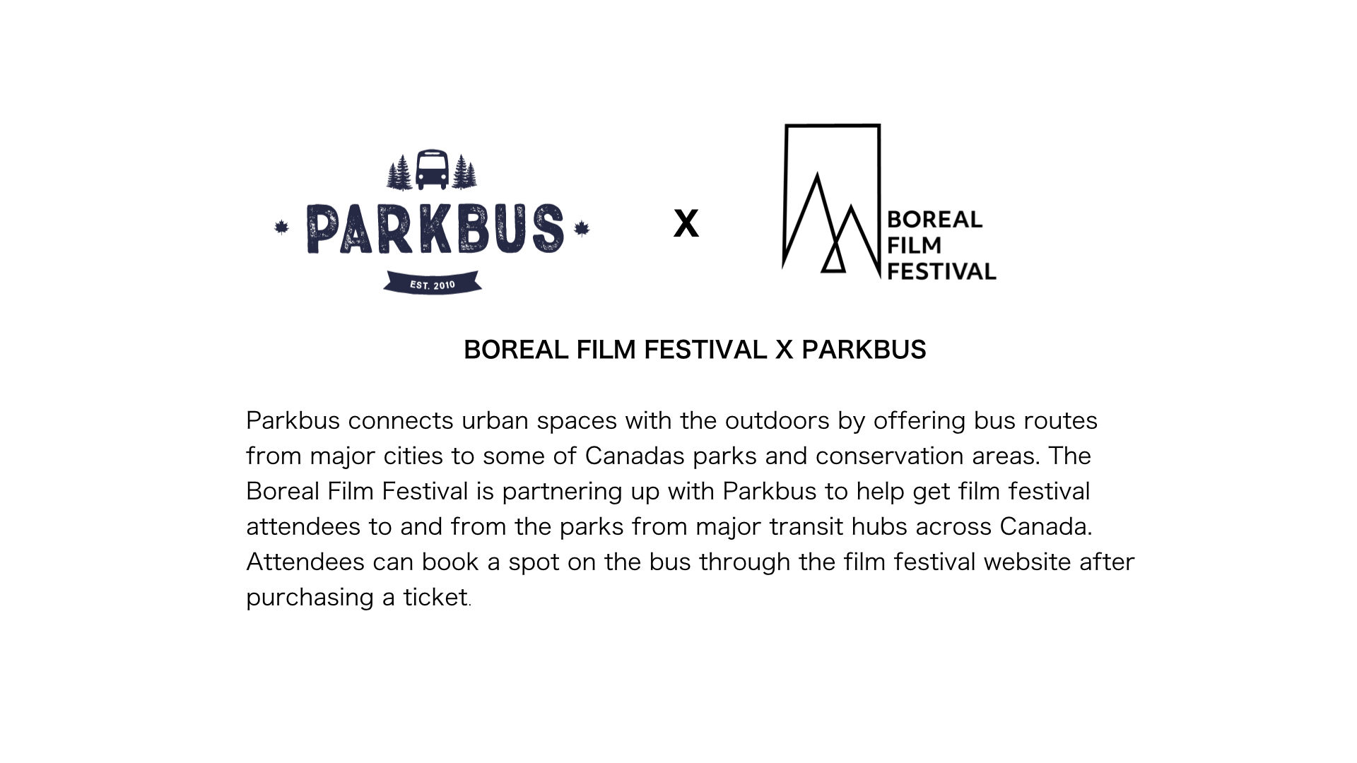 Boreal Film Festival x Parkbus - Website