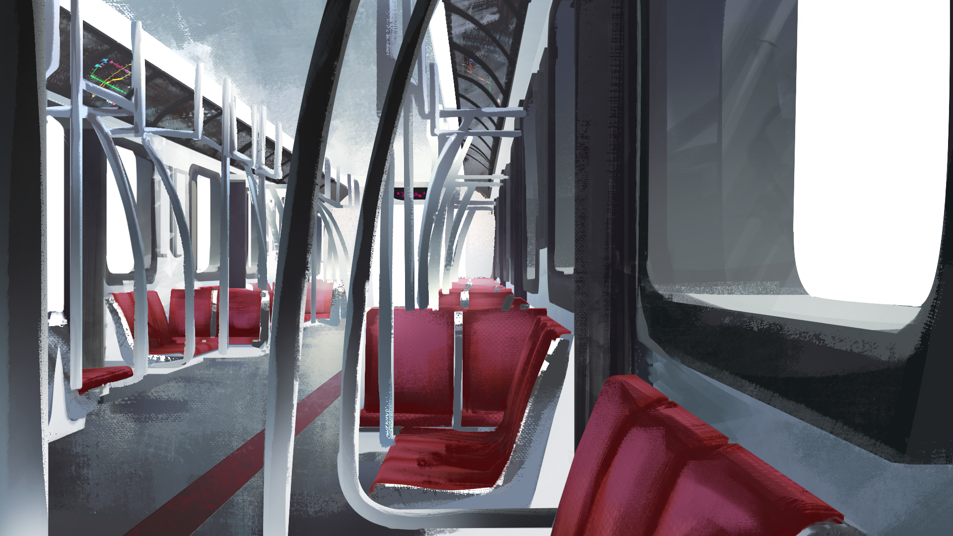 Don't Sleep On The Subway Background Paint overs