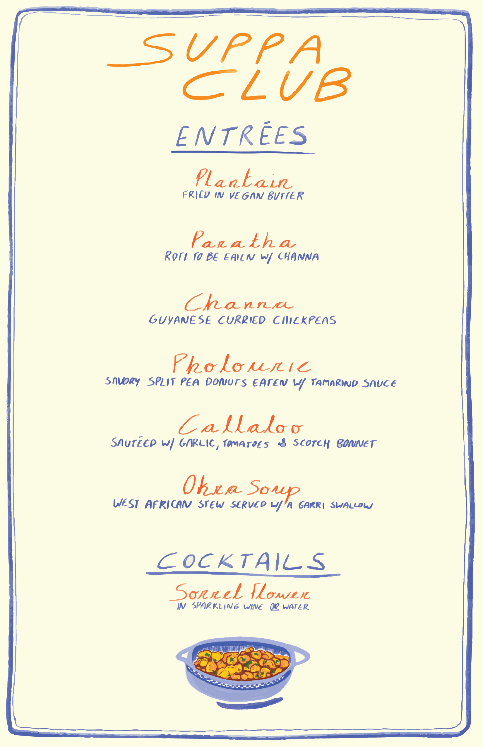 Suppa Club menus and poster