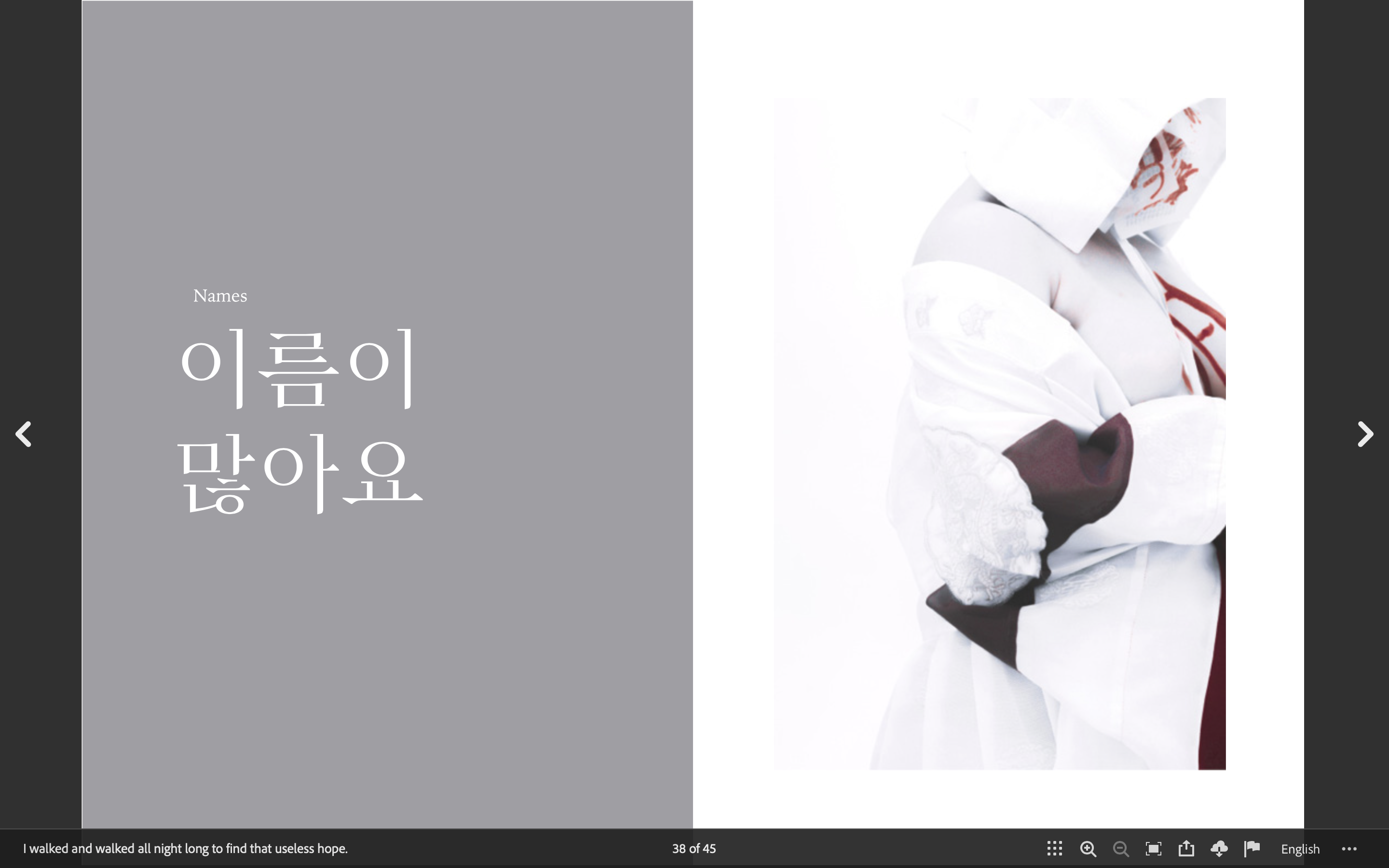 I walked and walked every night to find that useless hope