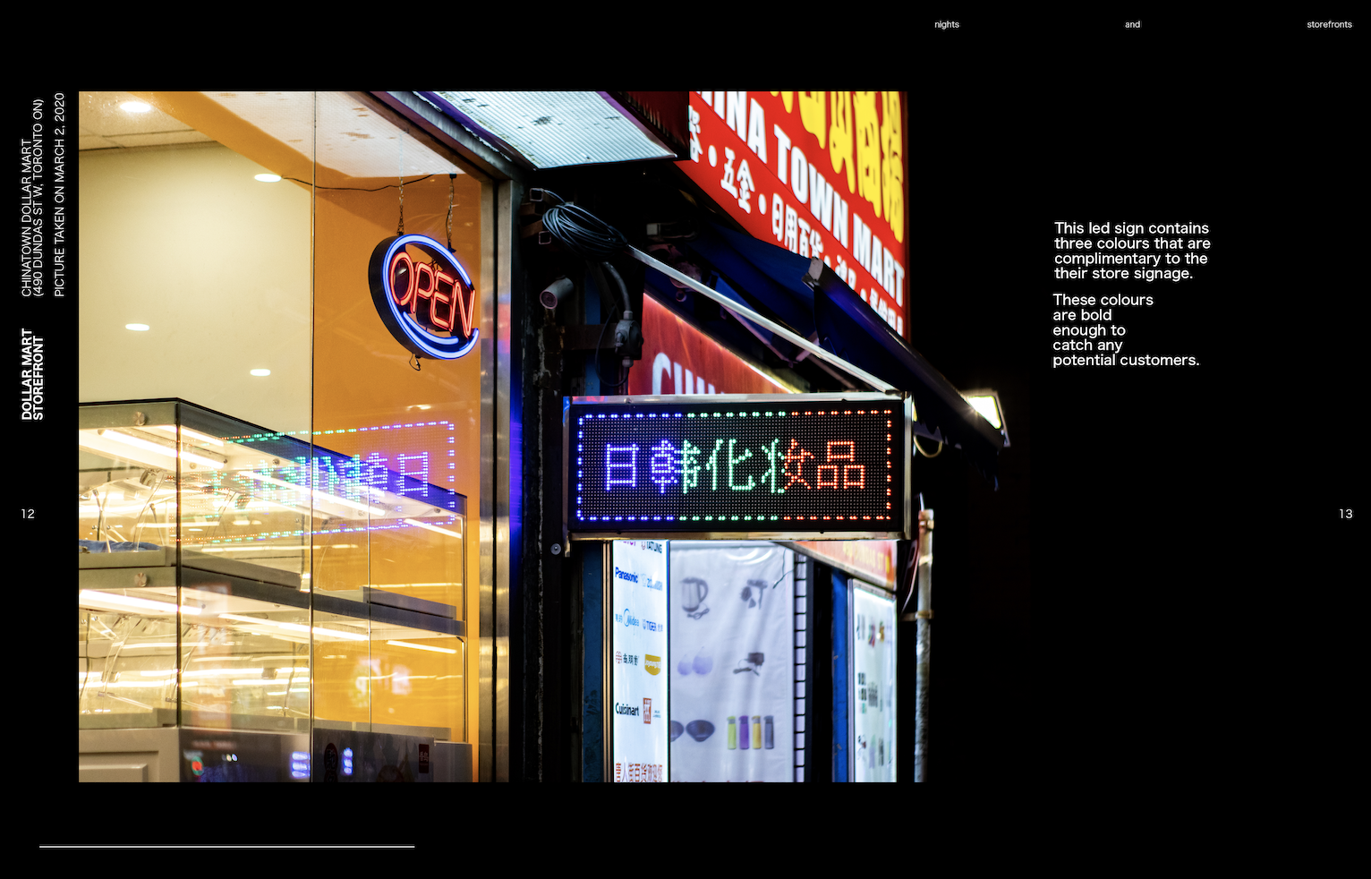Nights and Storefronts - Environmental Typography