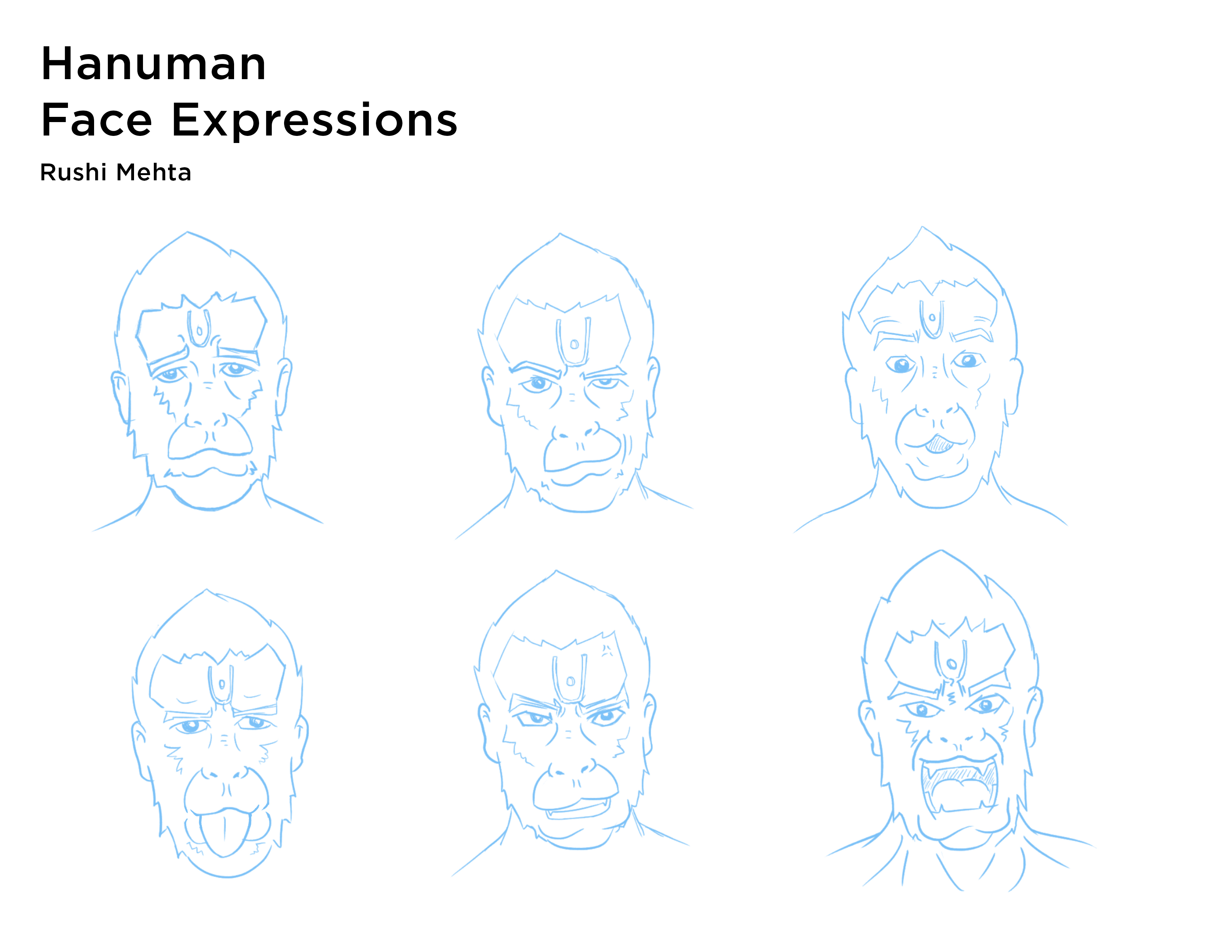 Hanuman Face Expressions