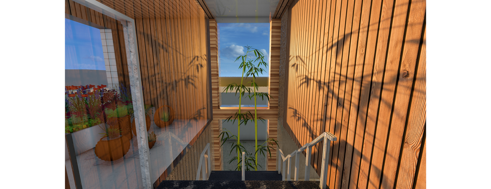 Indoor Courtyard and Stairway