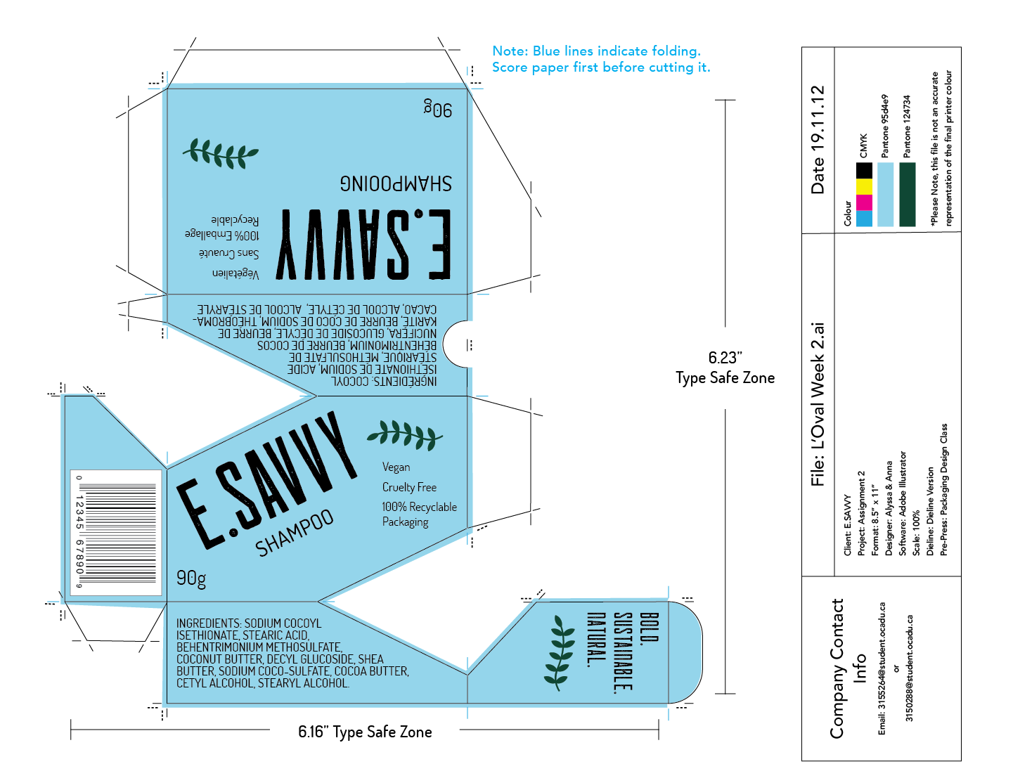 E. SAVVY - dieline blue