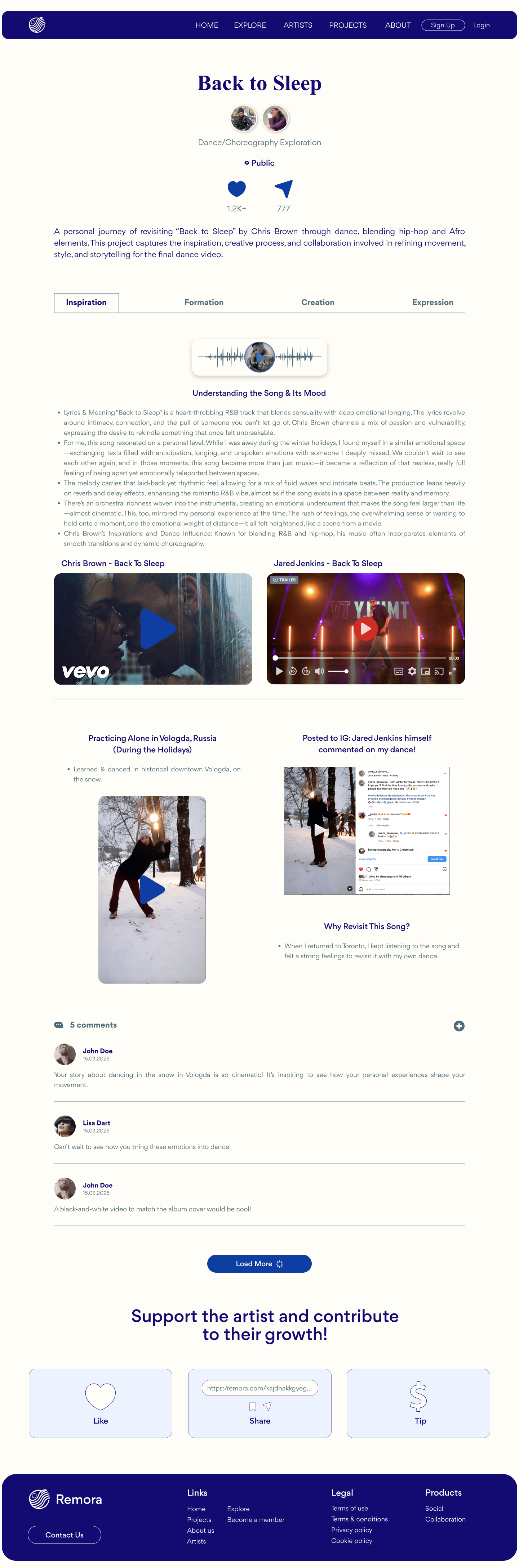 Project Page - Inspiration