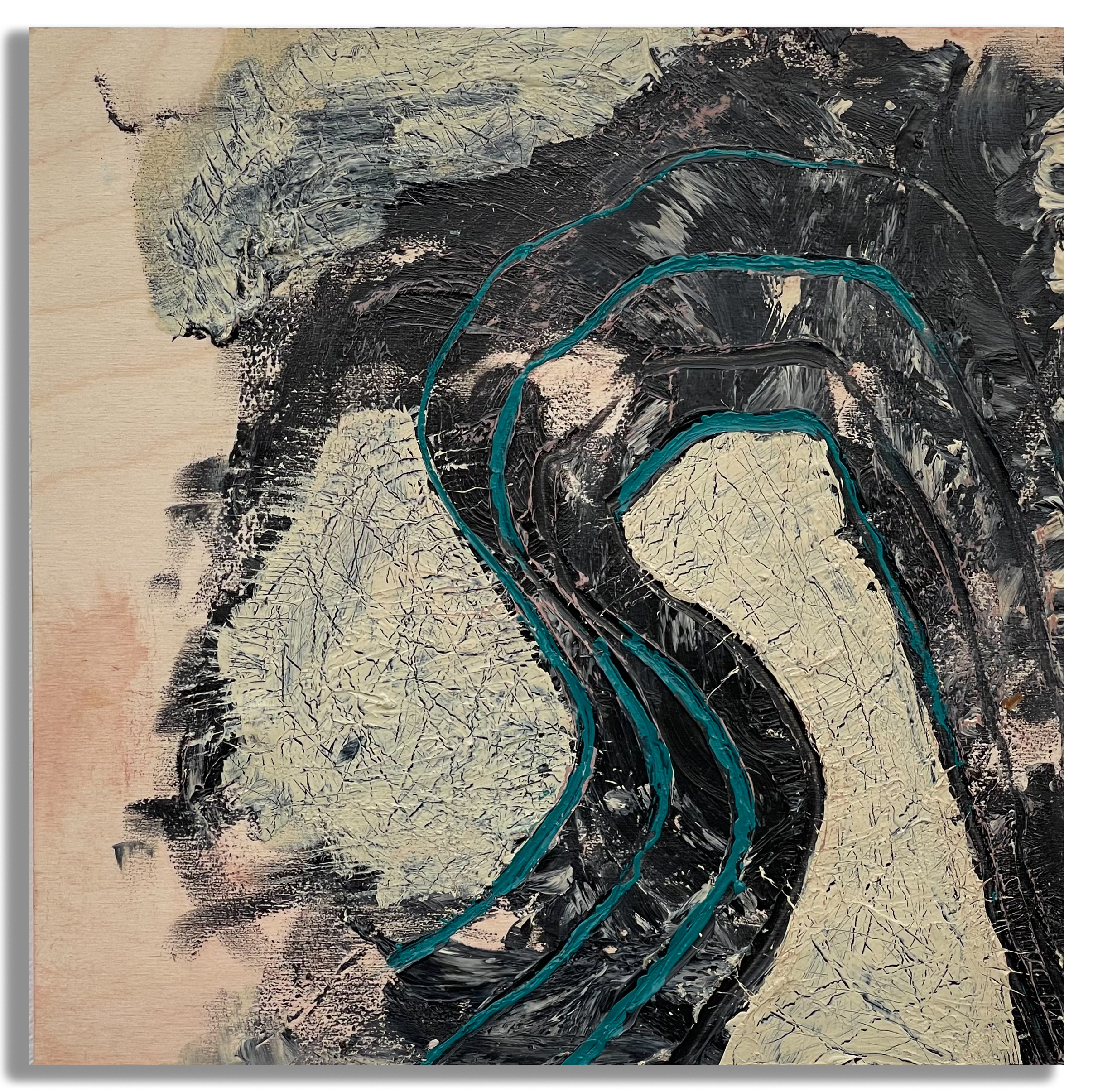 Mysterious Pain, Mixed Media on Wood Panel, 12 x12 Inches, 2021