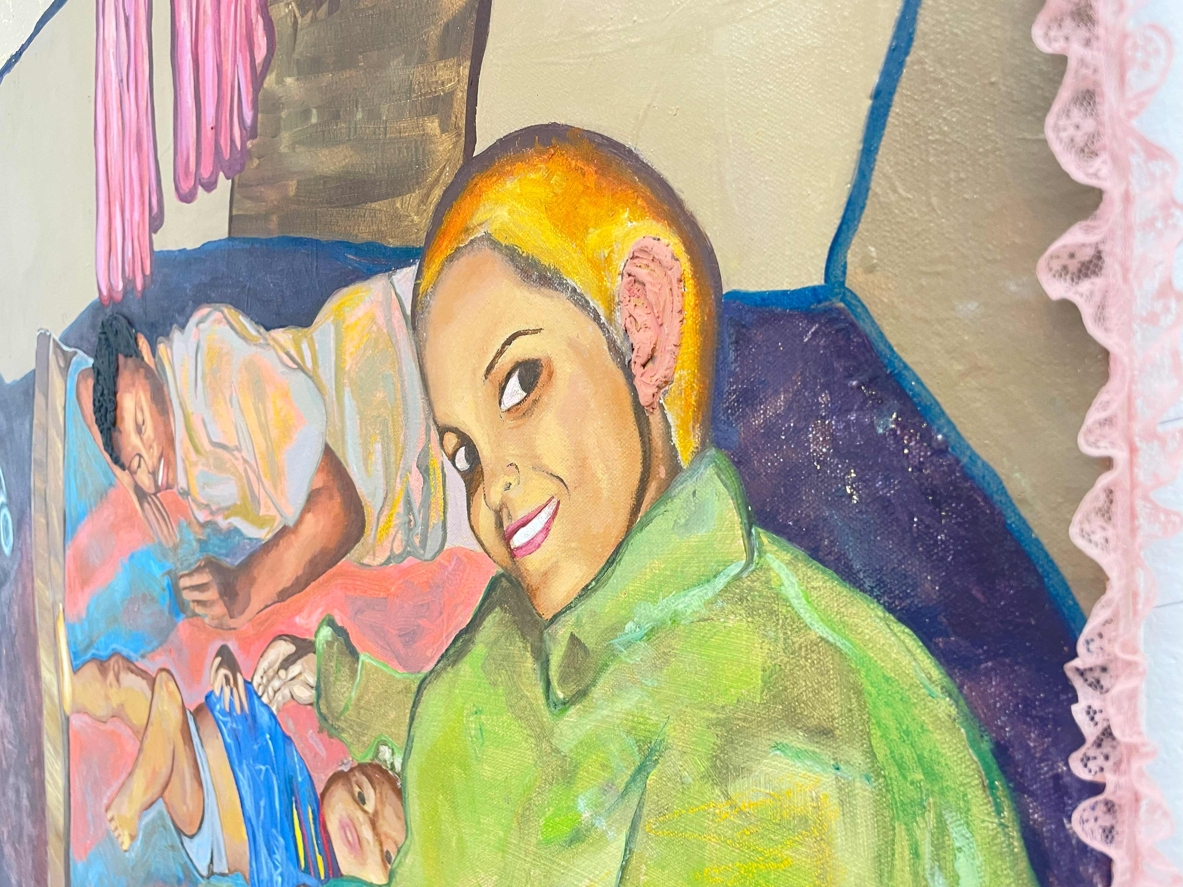 Samia in Alexandria. 2024. Oil on canvas 48” x 26”