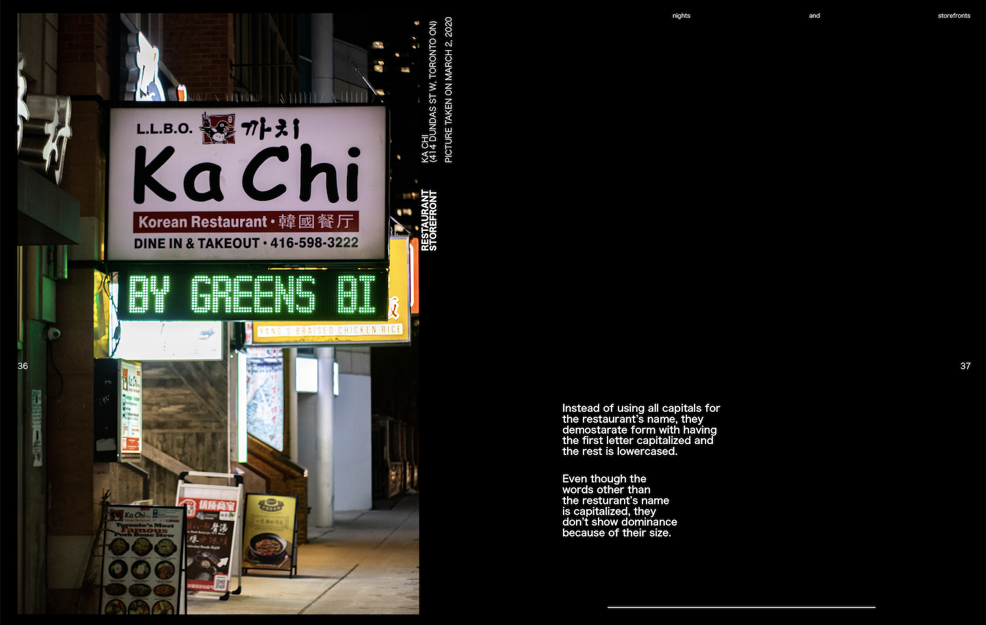 Nights and Storefronts - Environmental Typography