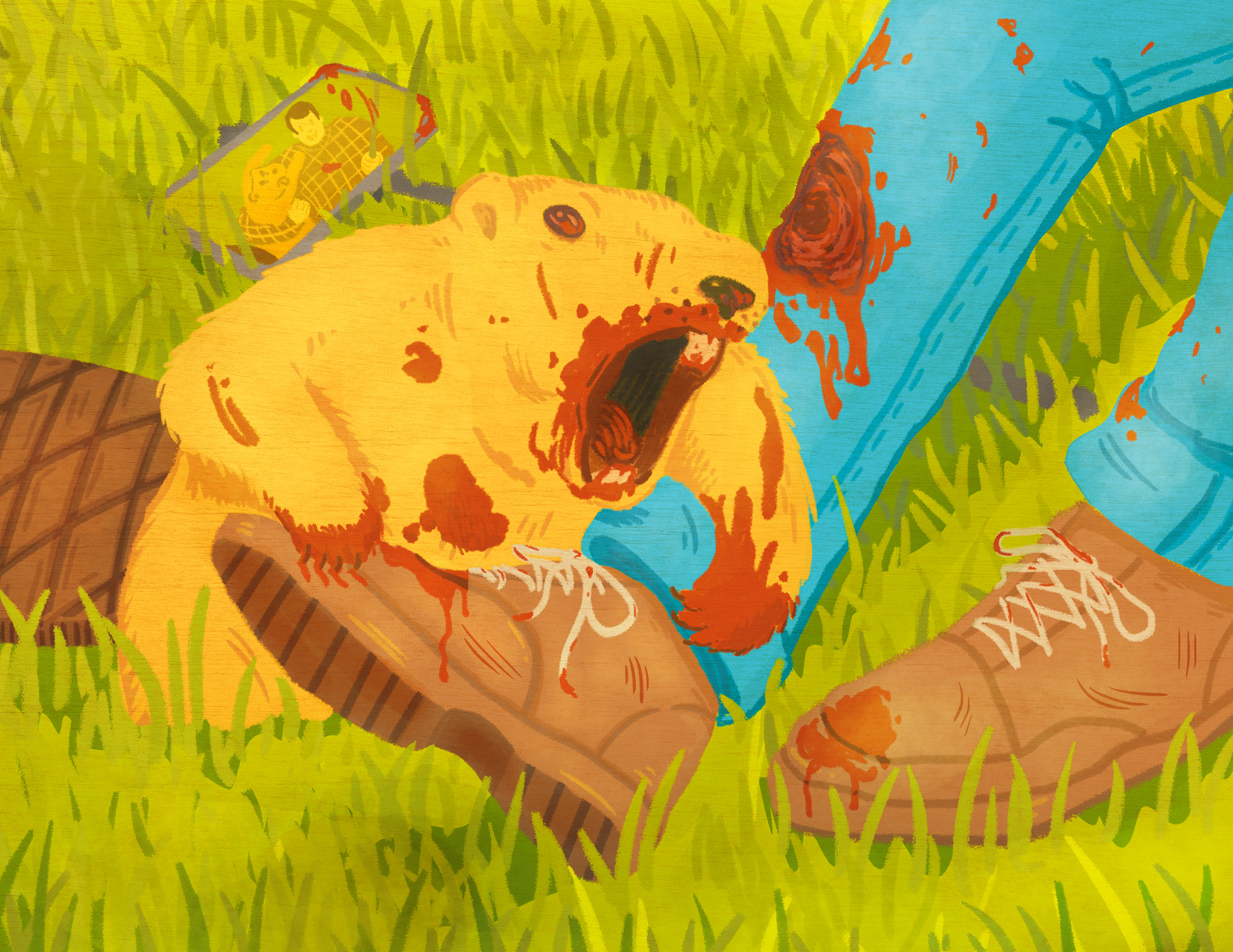 Death of a man who attempted to take a selfie with a beaver.