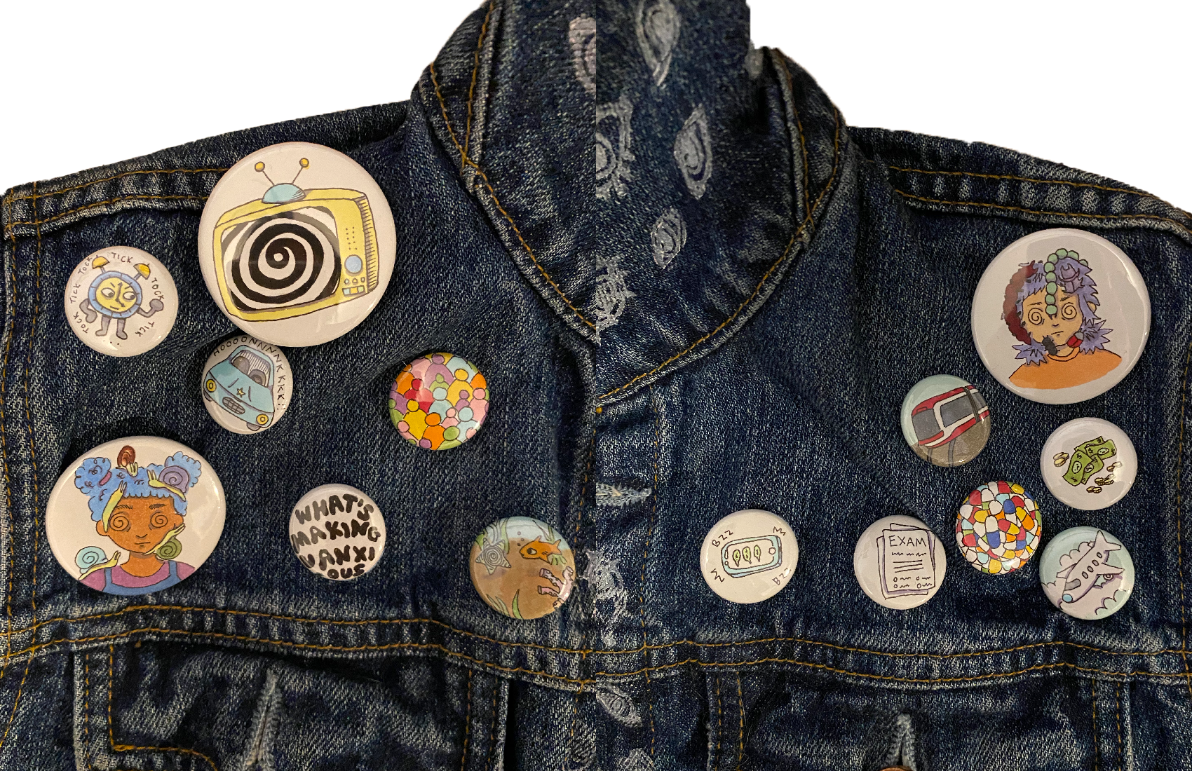 Handmade/hand drawn pins