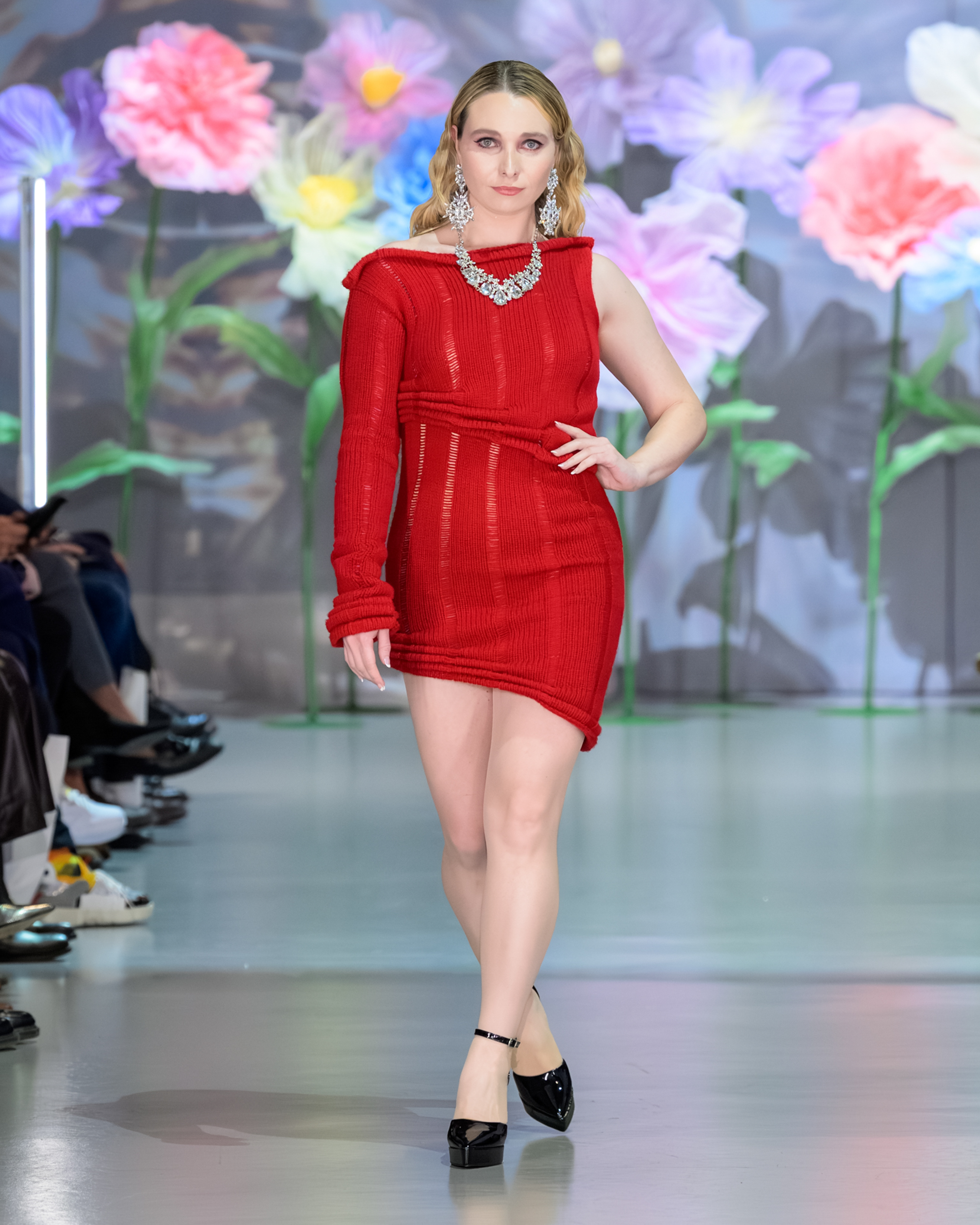 Red Sideways Mini Dress