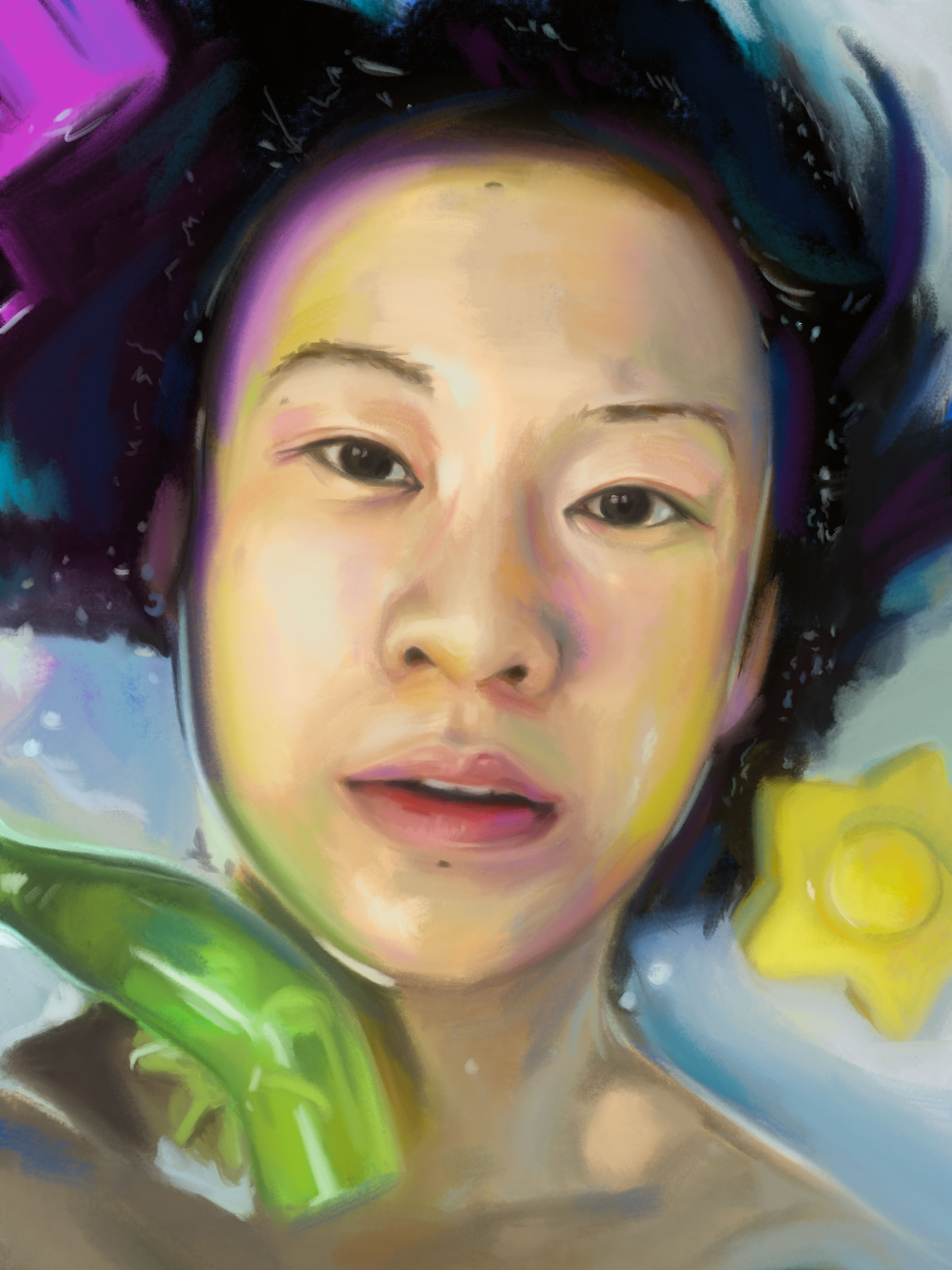 (3) Digital Painting - Bath Interrupted