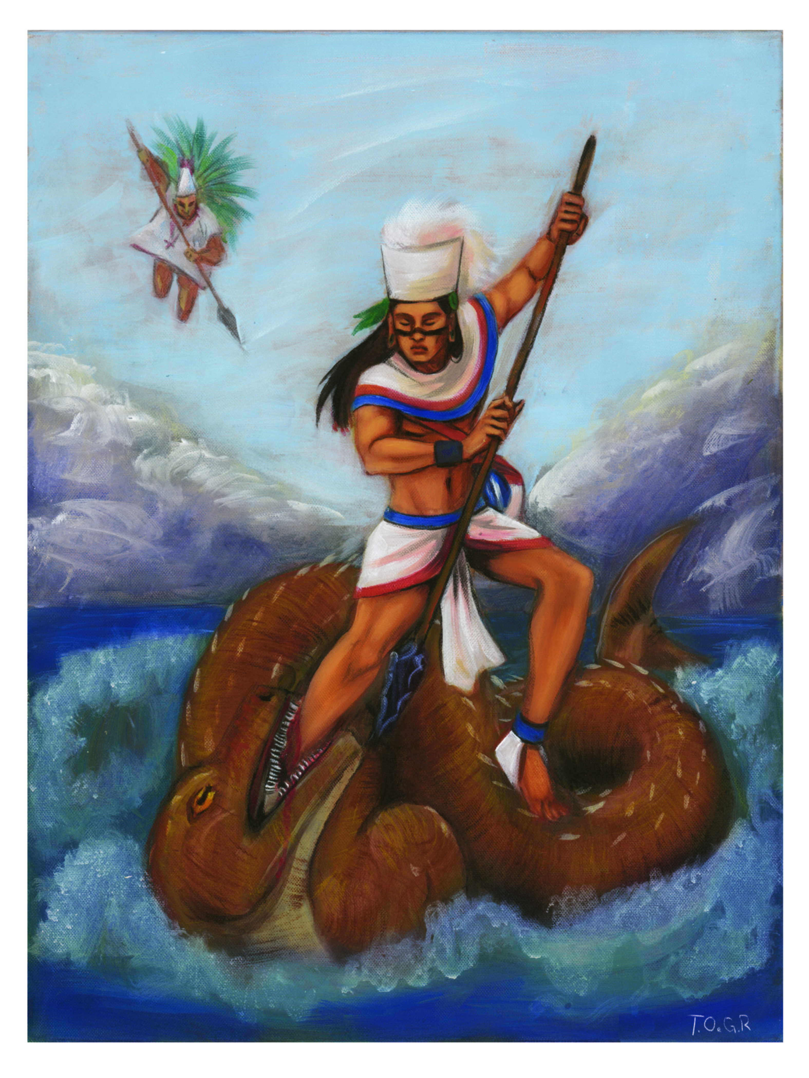 Tezcatlipoca Battling Cipactli