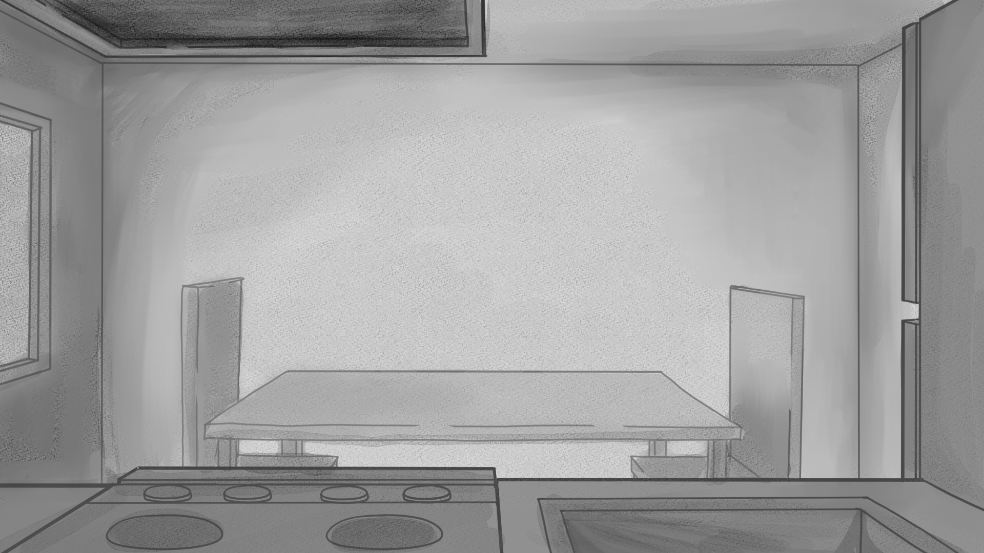 Greyscale kitchen