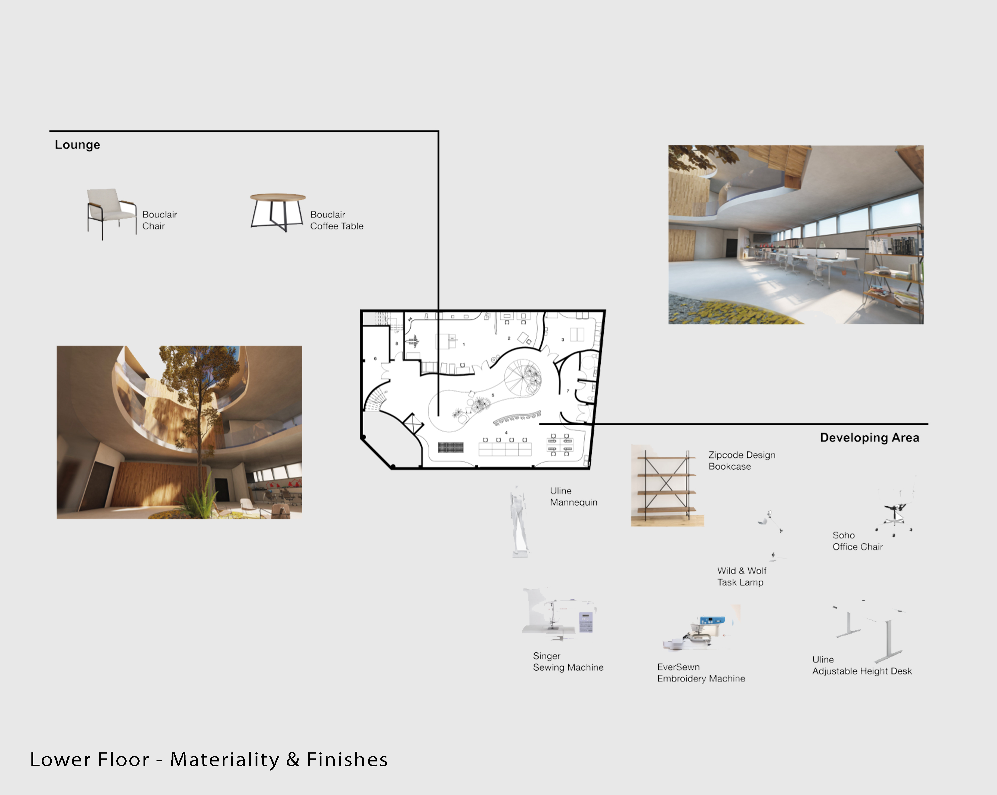 Lower Floor Materiality & Finishes
