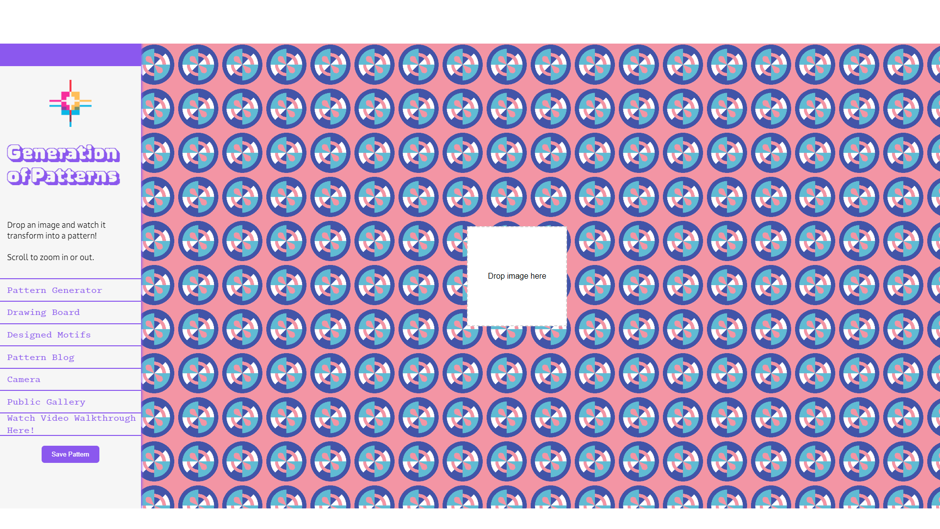 Generation of Patterns – The Website