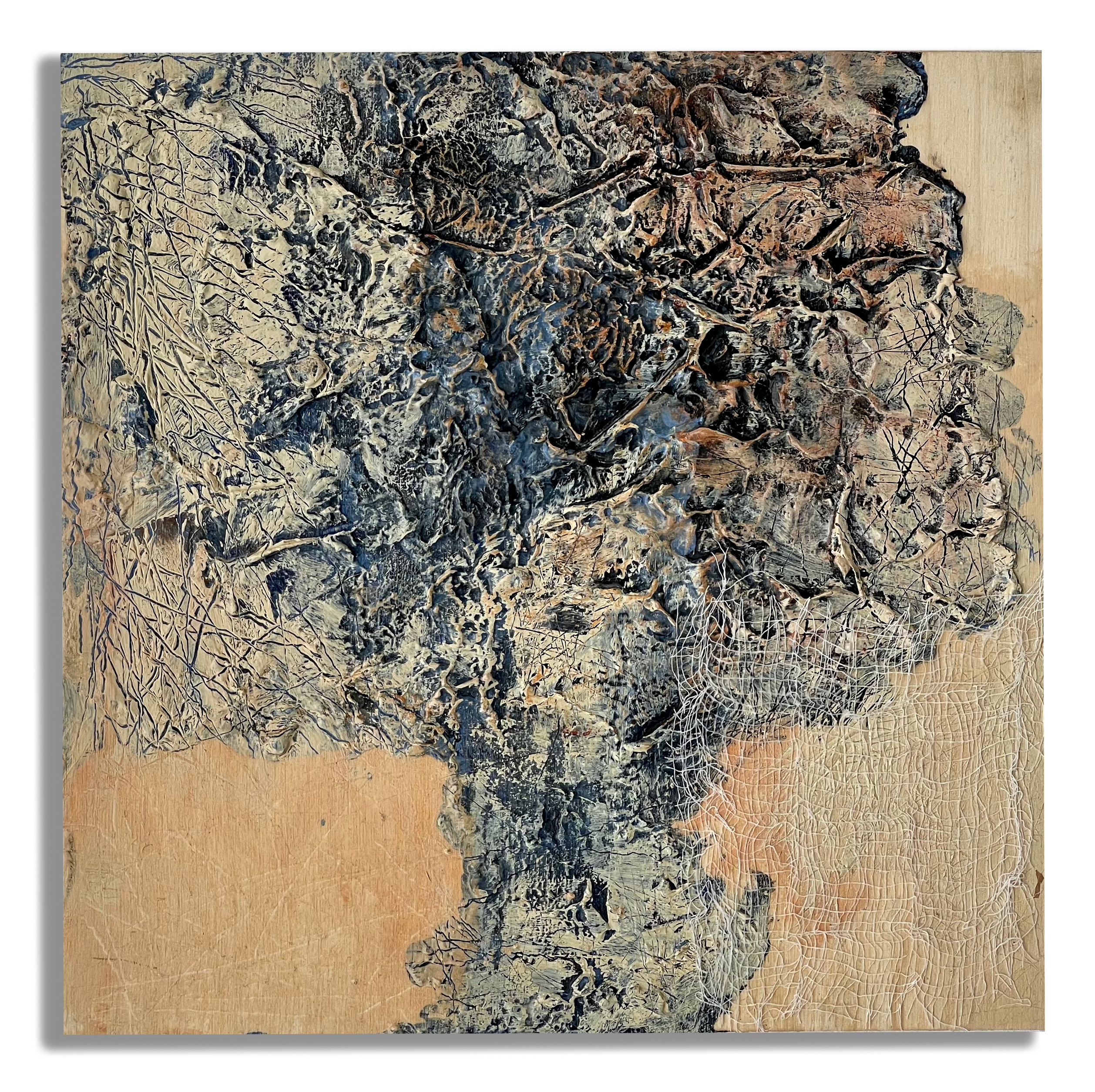 Unknown Pain, Mixed Media on Wood Panel, 10 x10 Inches, 2021