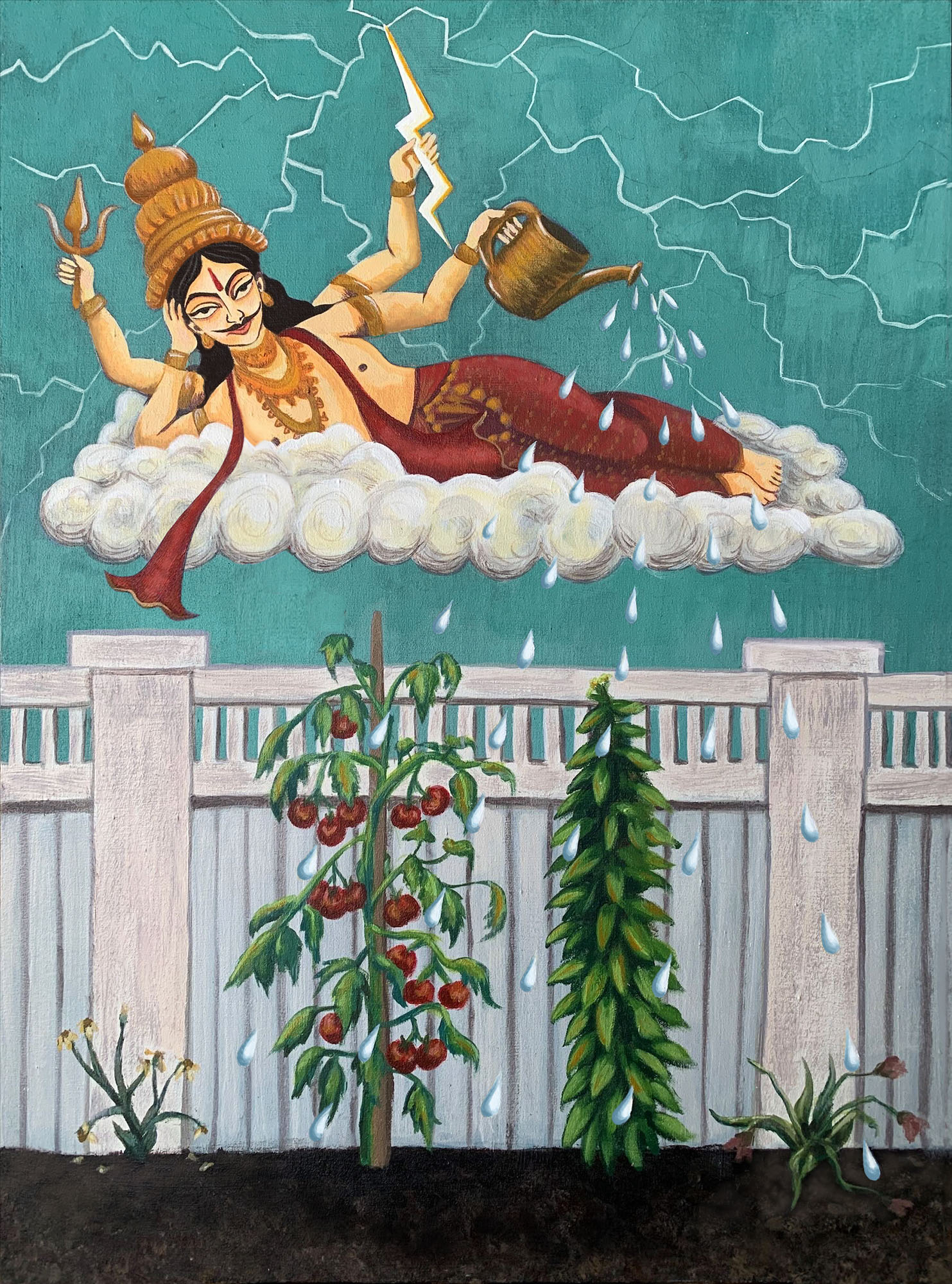 Lord Indra Waters a Garden