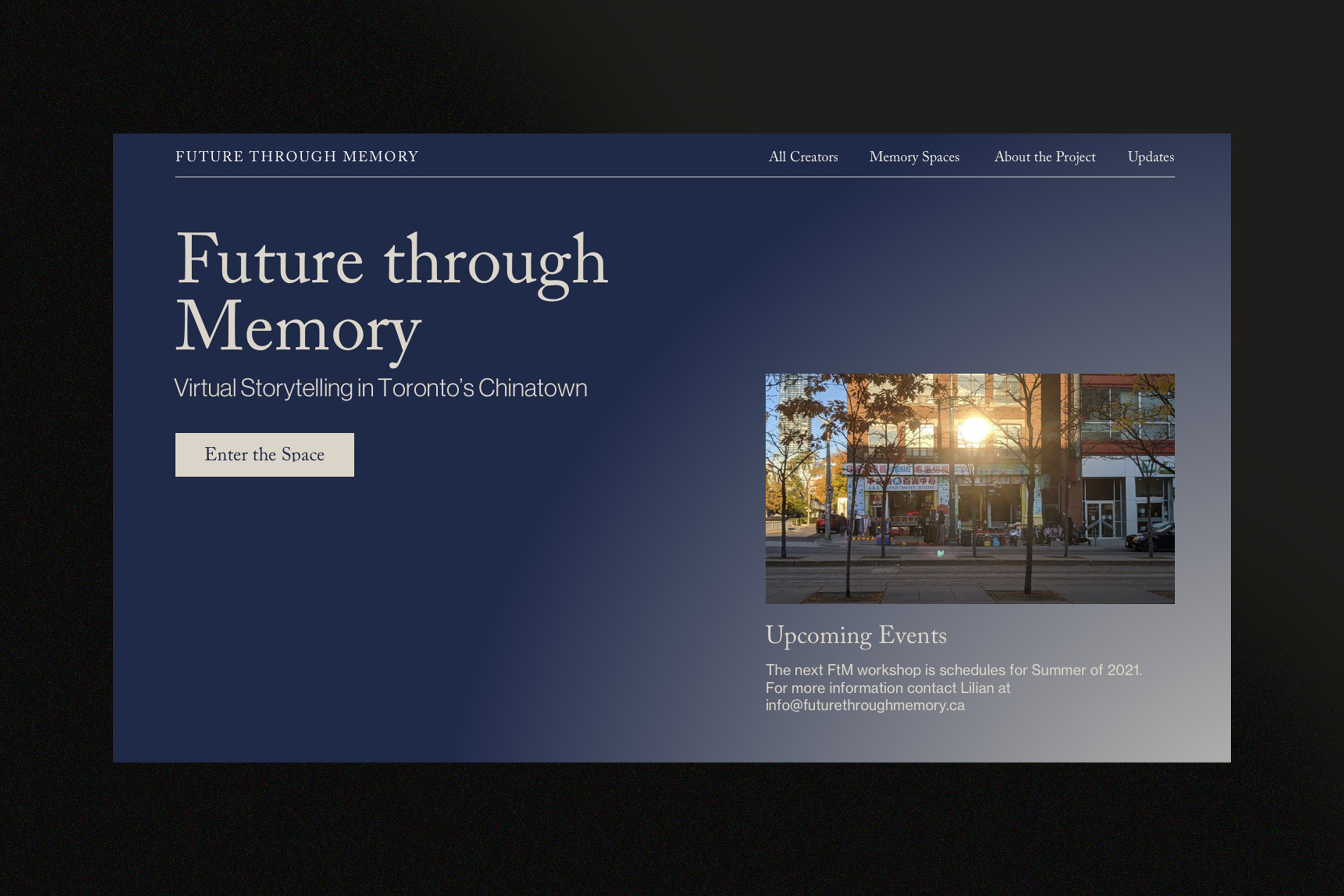 Future through Memory - Virtual Storytelling in Toronto's Chinatown