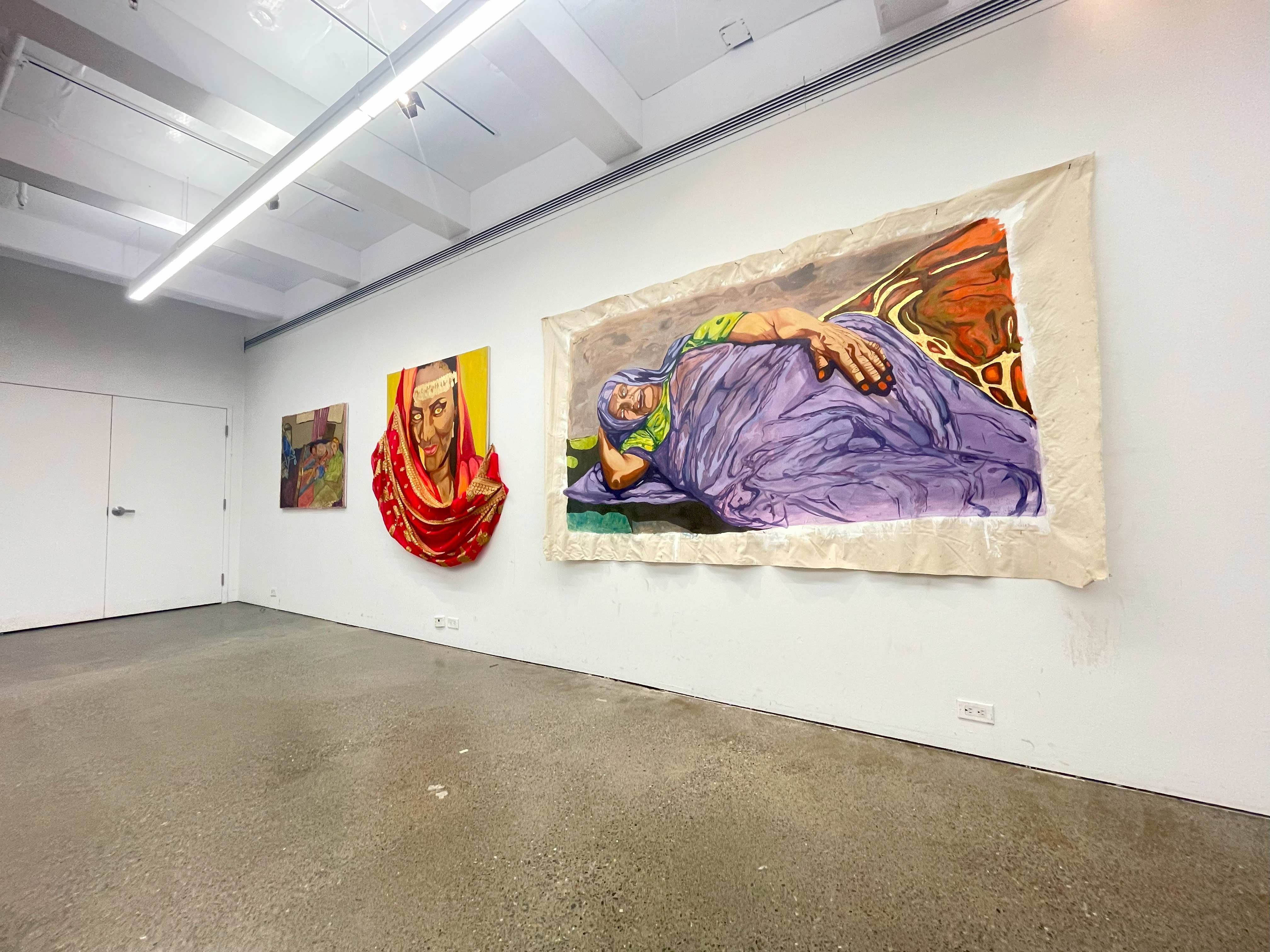 Nazik, Oil and gold leaf on canvas, 48”x48” 2025