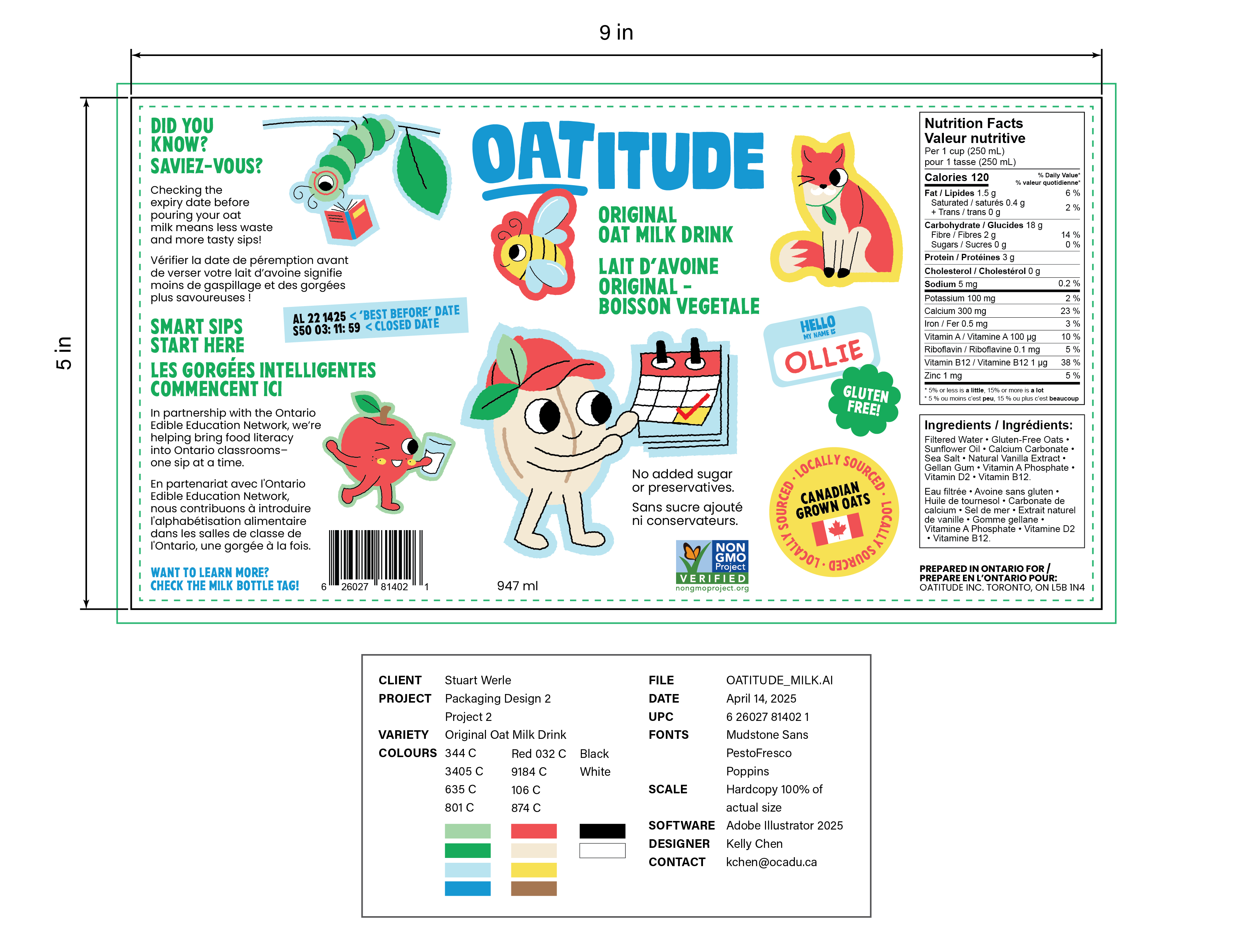 Oatitude Original Oat Milk - Electronic Assembly Dieline