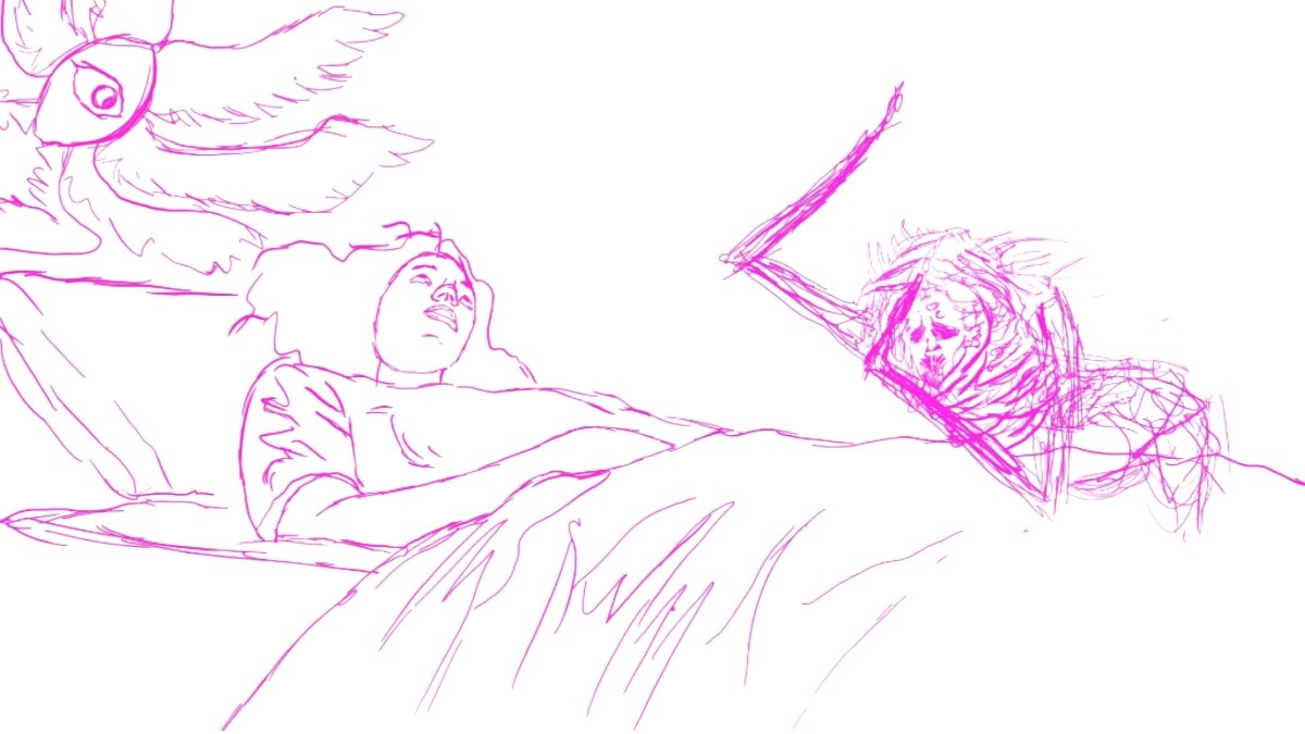 Loss of Self - Light Reactive Drawing (Magenta)