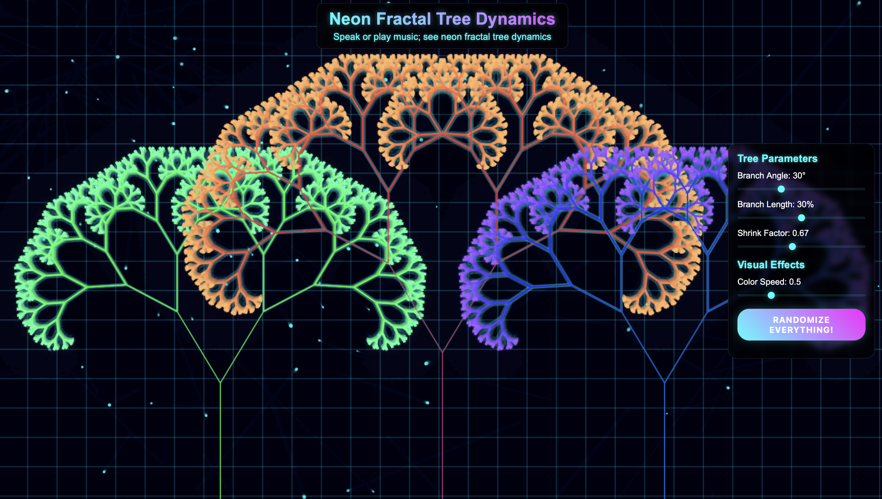 Neon Fractal Tree