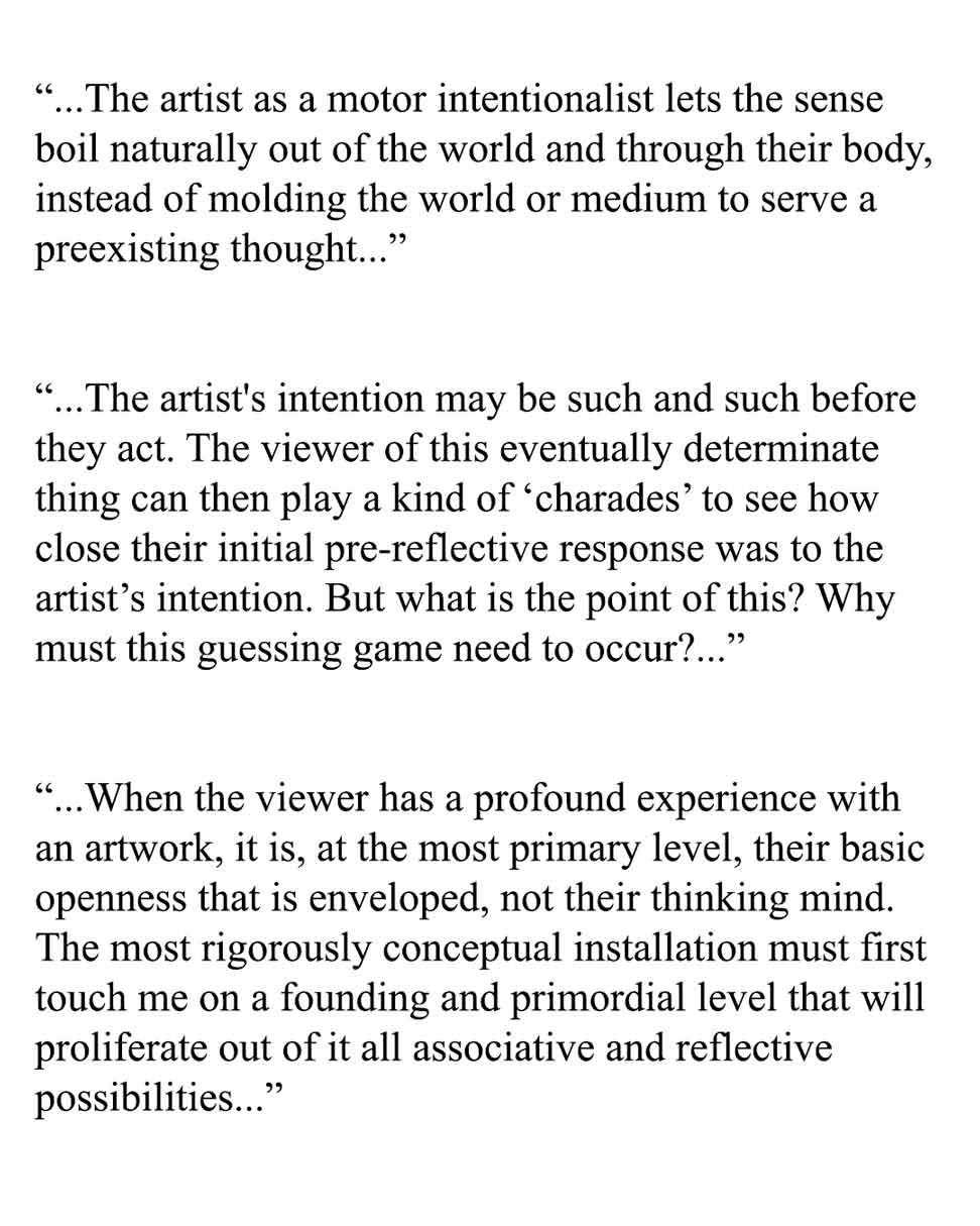 The Artist as a Cartesian Dualist or as a Motor Intentionalist