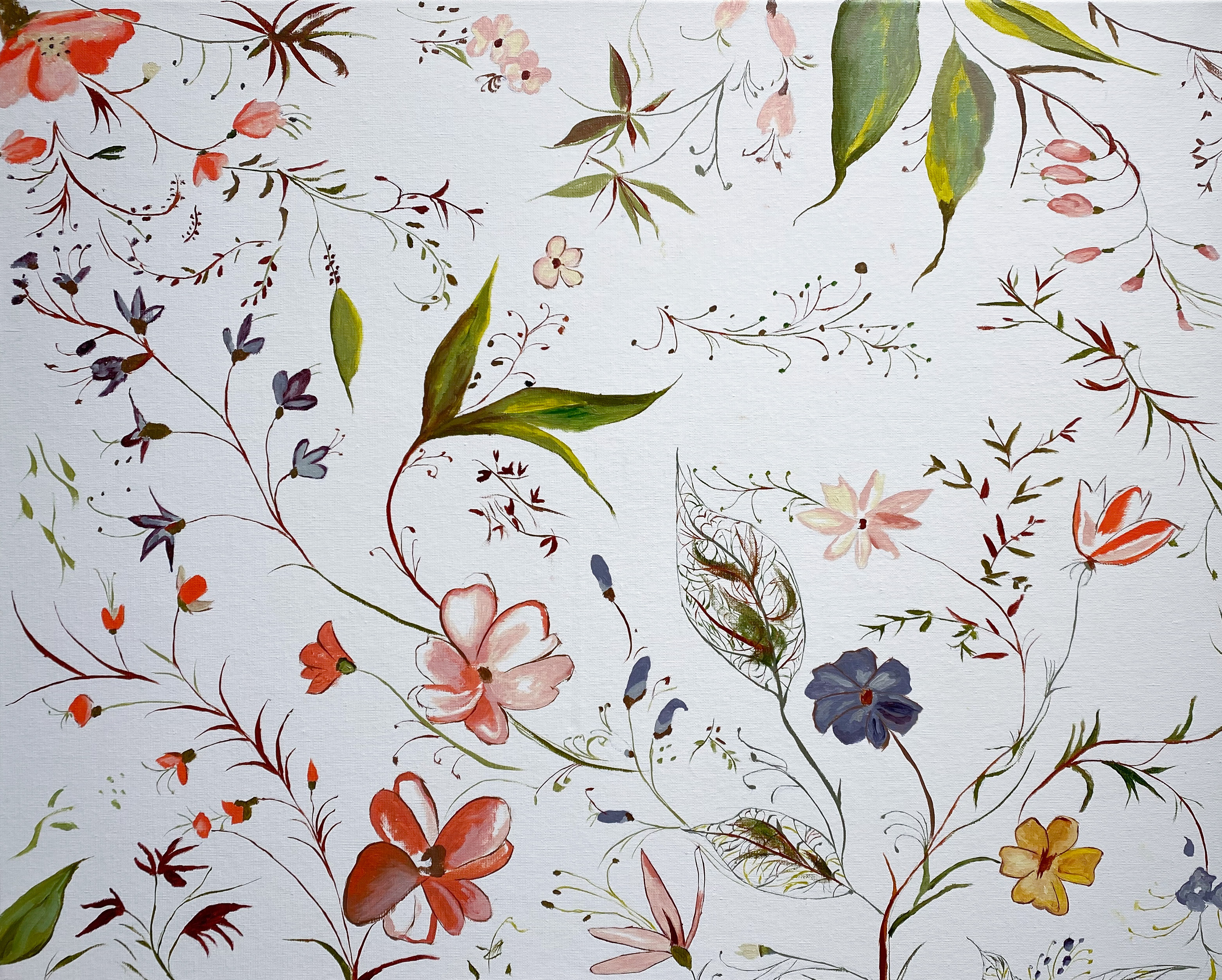 Decorated gessoed canvas