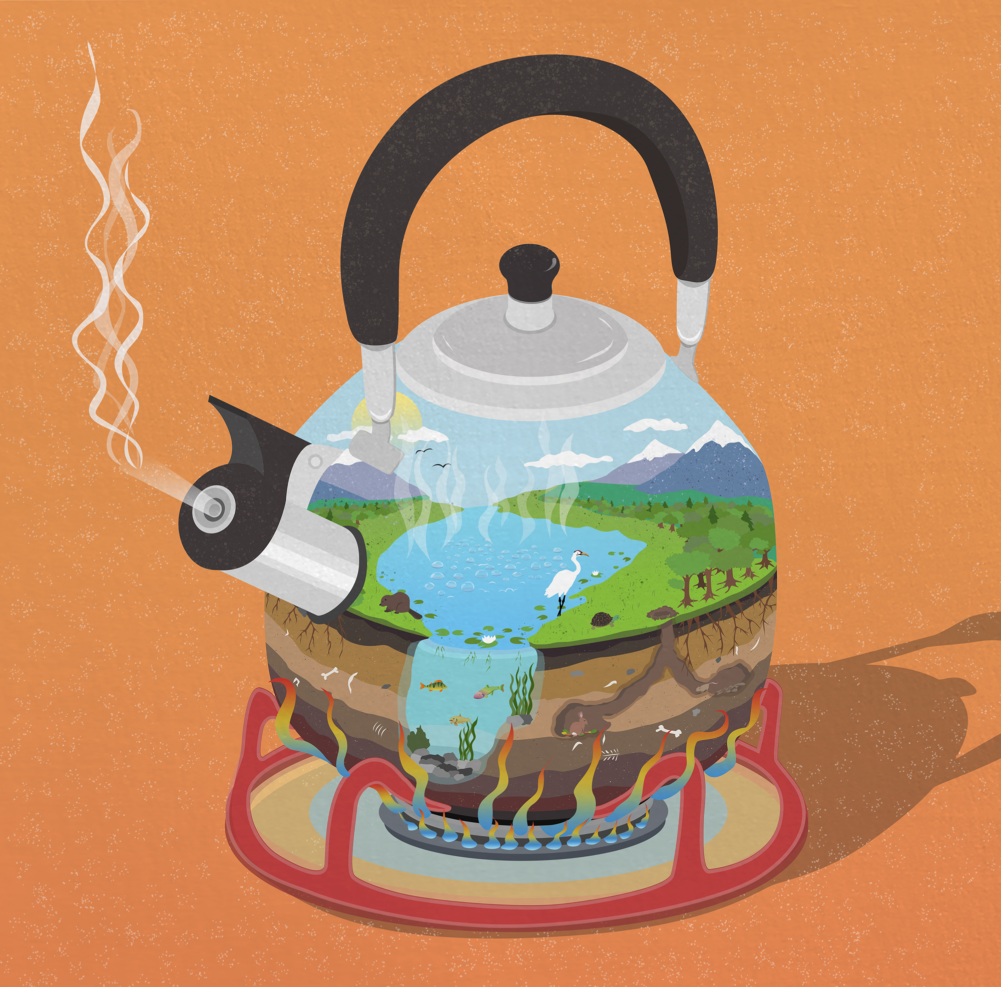 Stove And Kettle As Global Warming