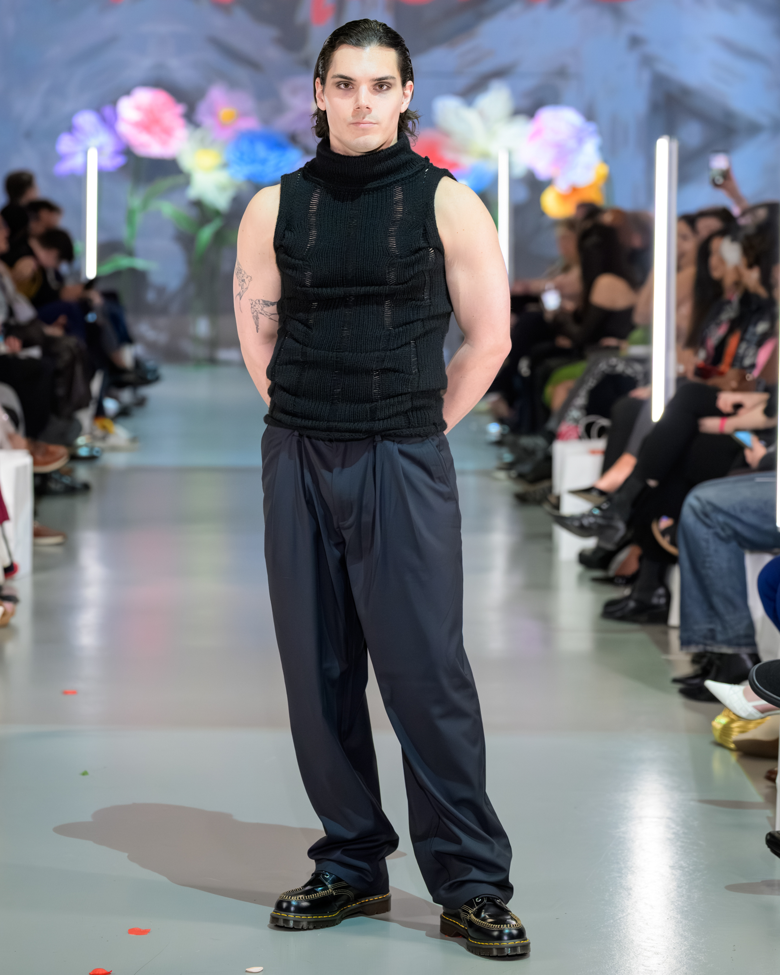Black Rehung Turtleneck Vest