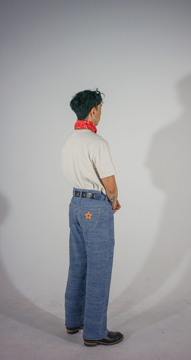 Hand woven star jeans