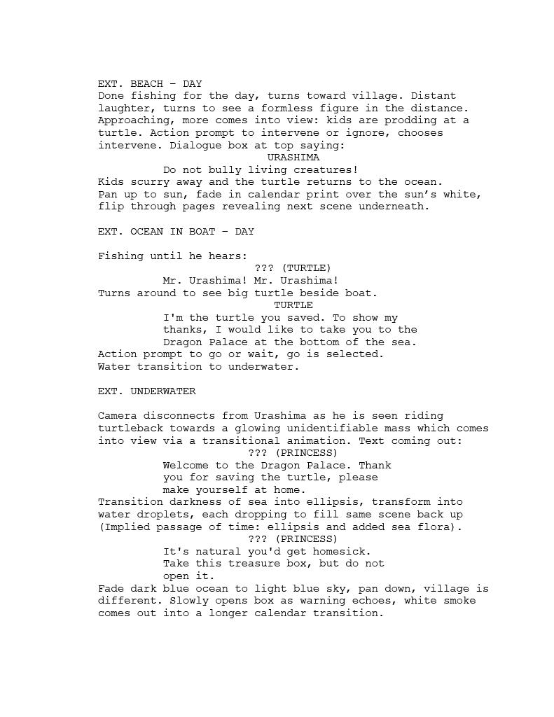 Urashima Taro Animation Screenplay