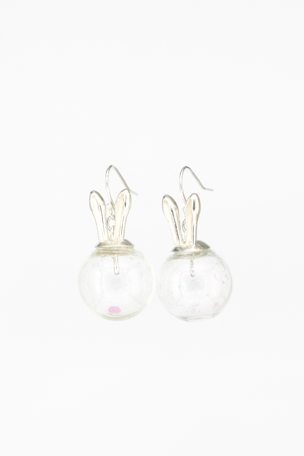 The Rabbit Ear Gem French Hook Earrings - Sterling Silver