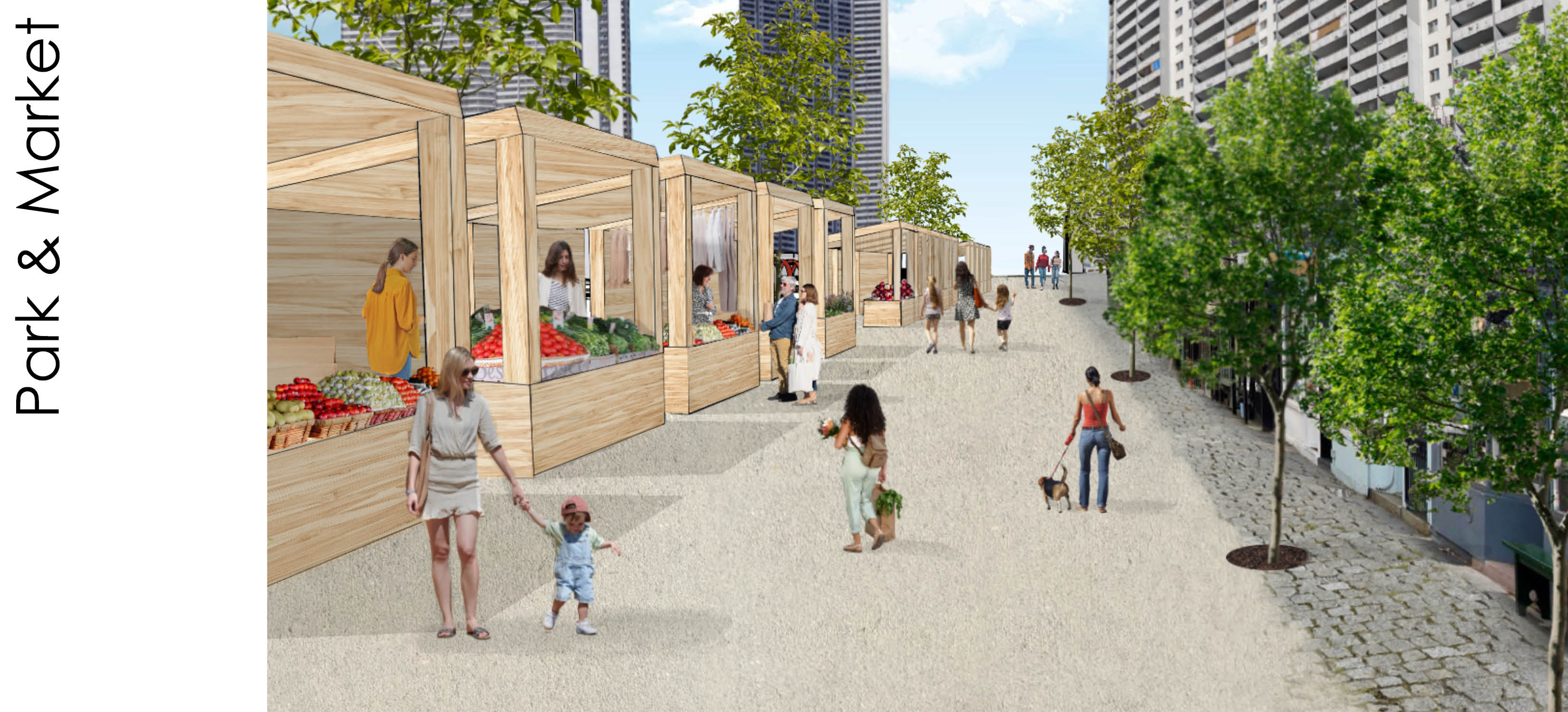 park and market render - Green Escape